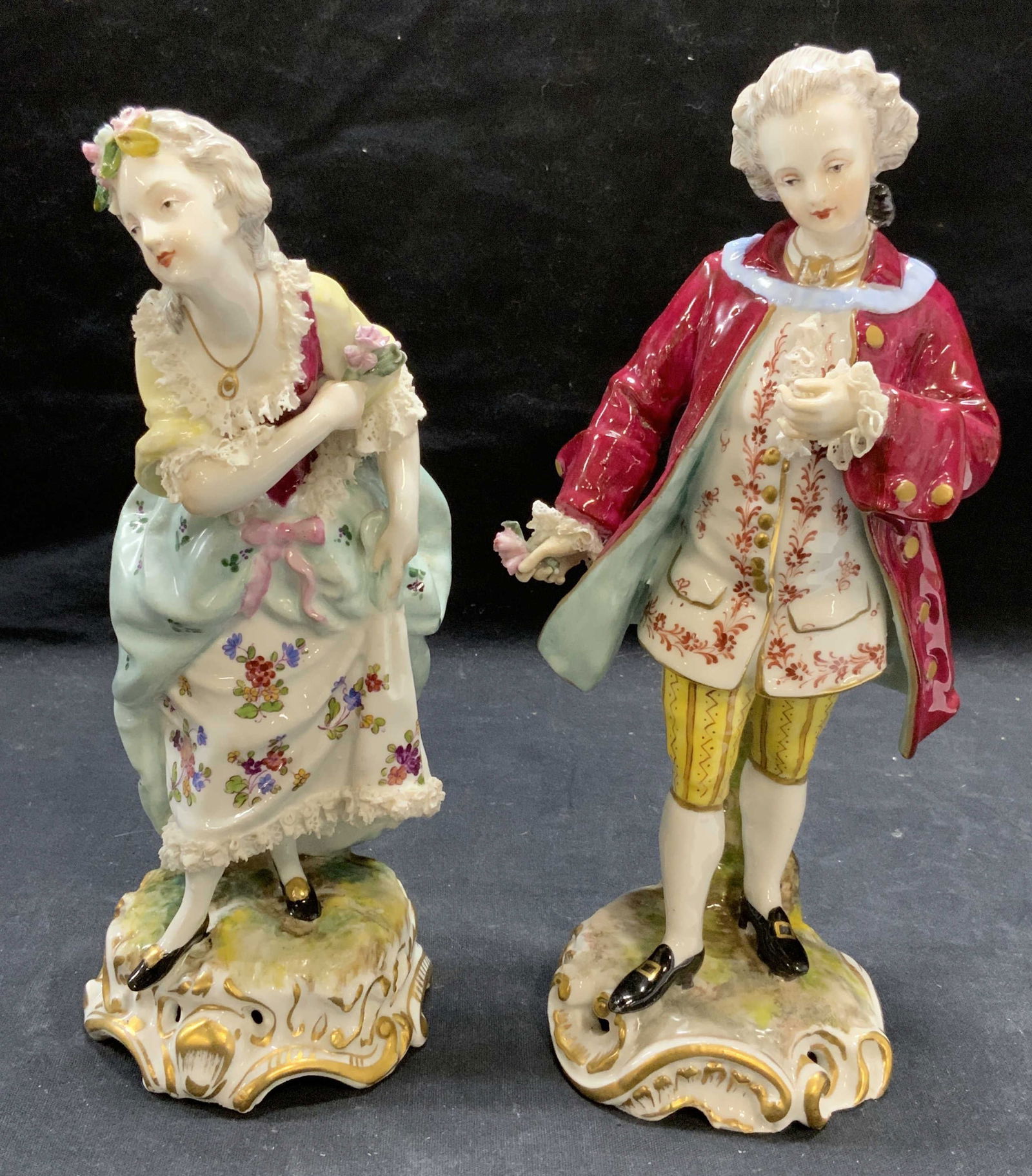 Lot 2 Meissen Porcelain Rococo Figurines (1 of 11)