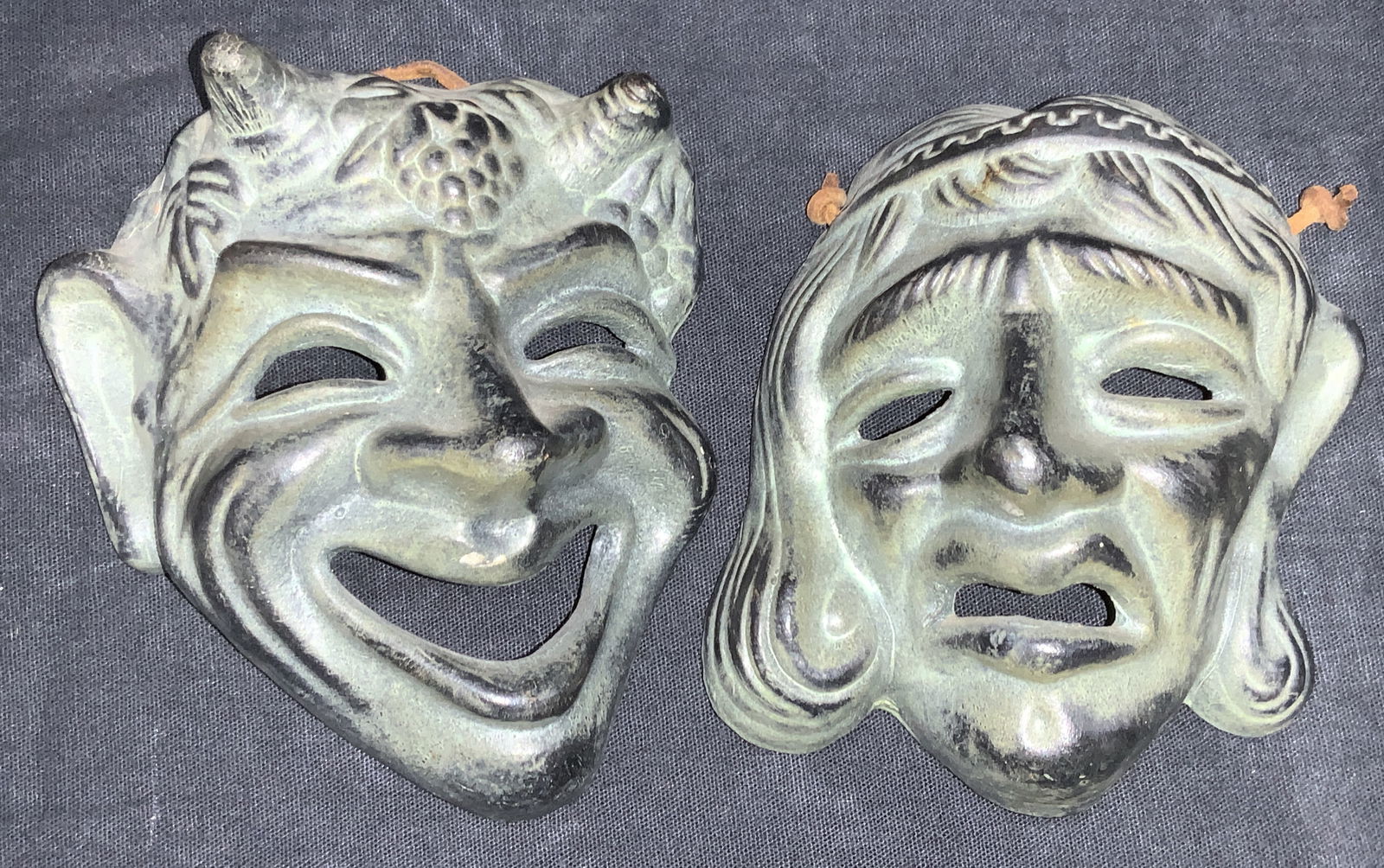 2 Pottery Made Greek Theater Masks (1 of 8)