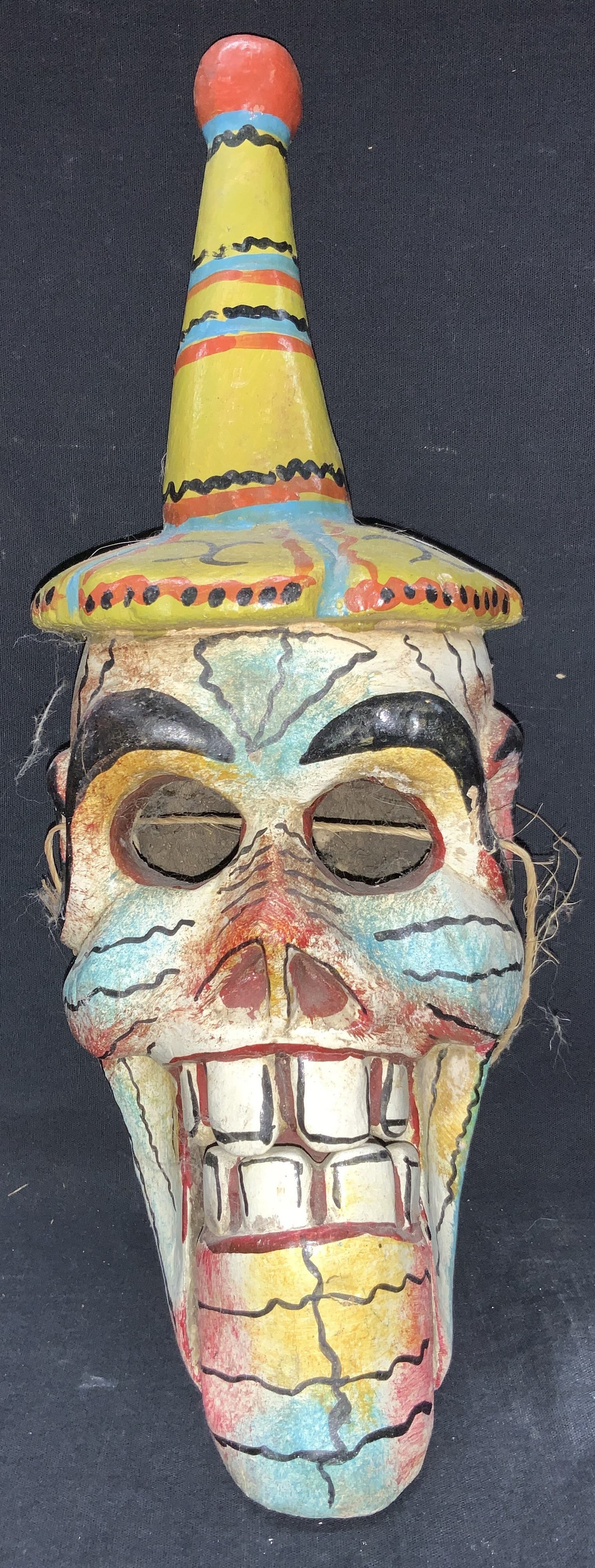 Hand Painter Mexican Folk Art Wooden Skull (1 of 9)
