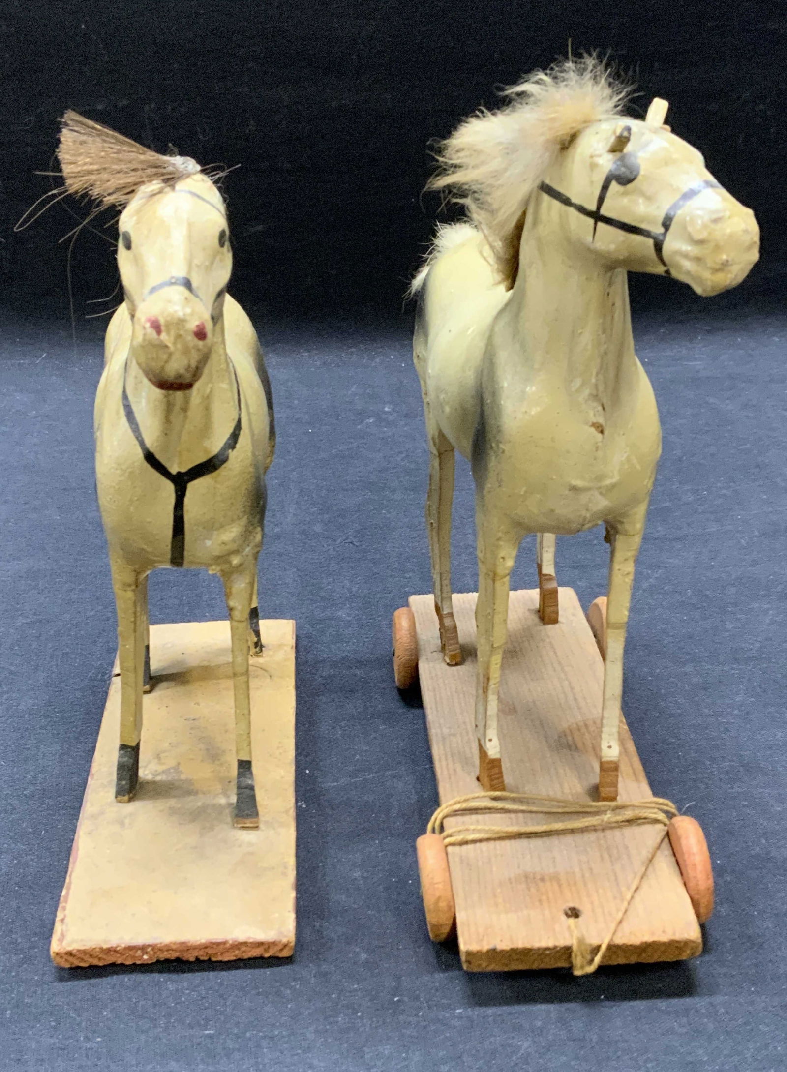 Lot 2 Antique Wood Horse Toys (1 of 9)