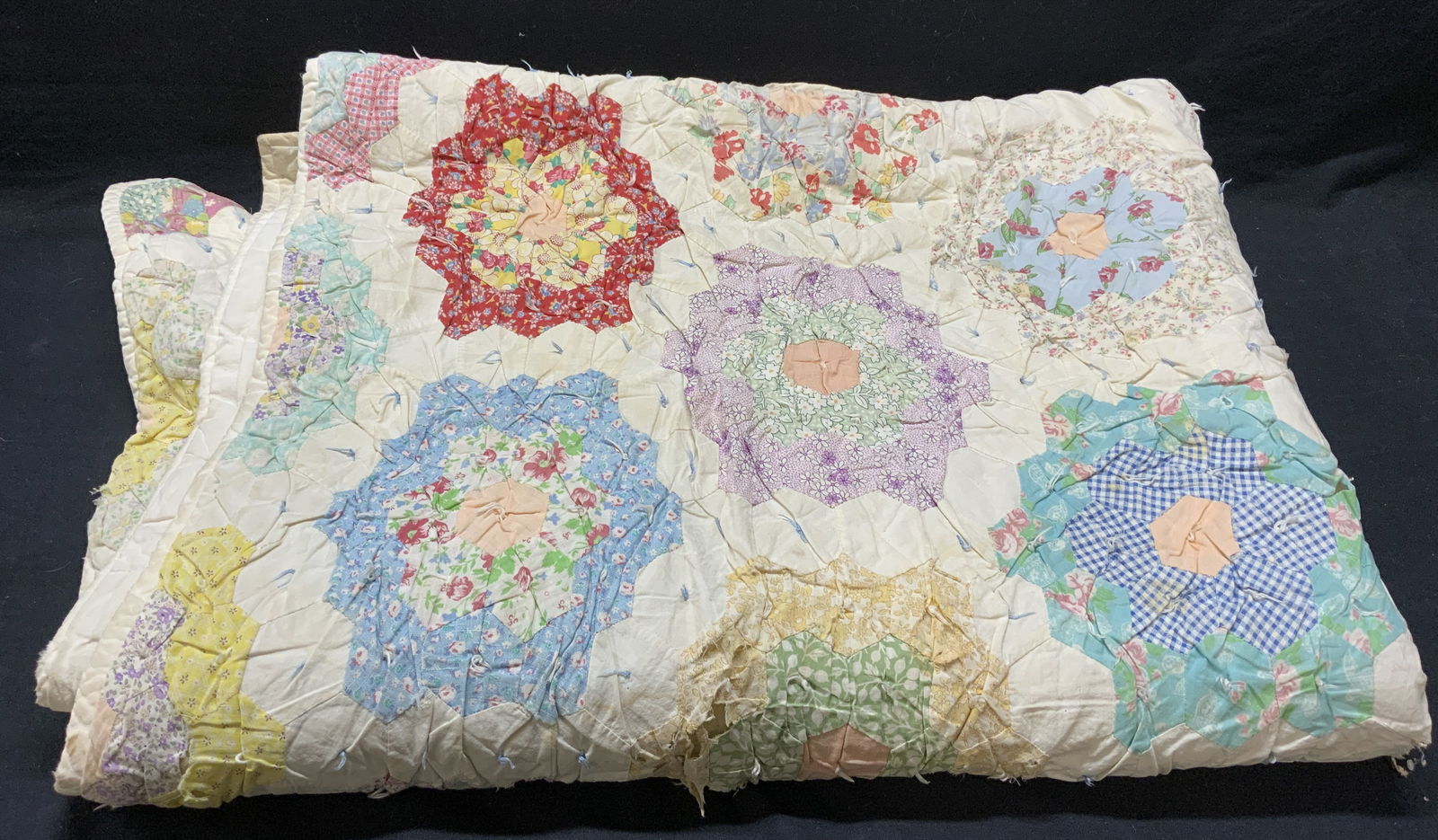Handmade Stitched Patchwork Quilt Blanket (1 of 6)