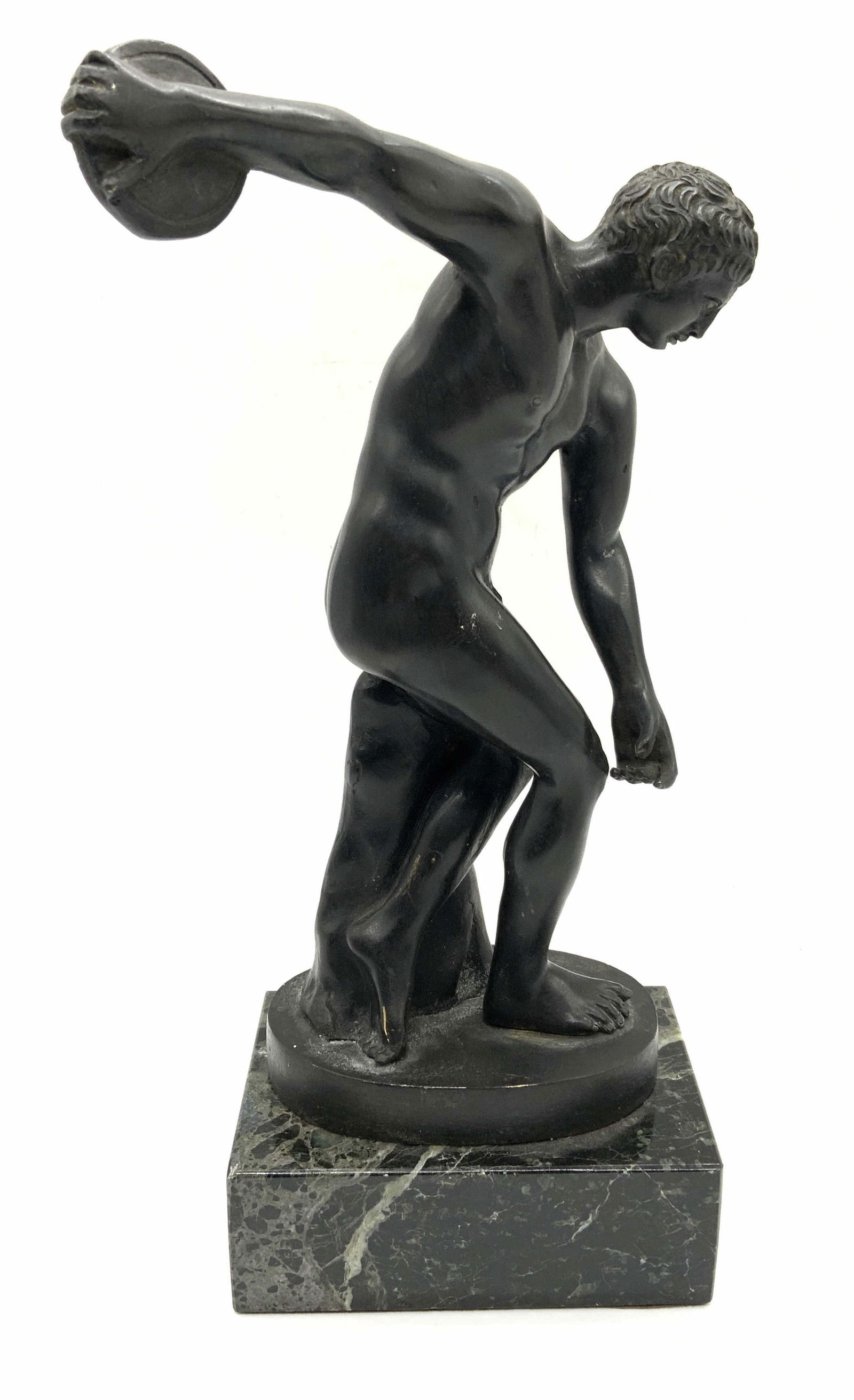 Bronze & Marble Discus Thrower Statue Figural (1 of 6)