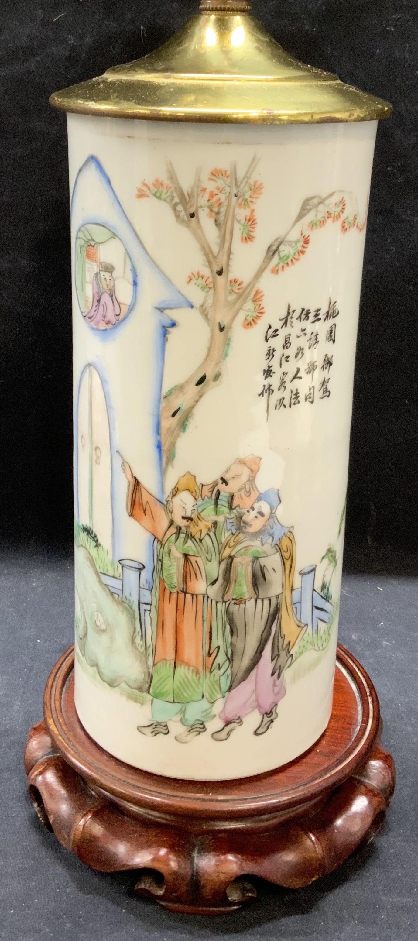 Vintage Chinese Porcelain Hat Stand Lamp (1 of 8)