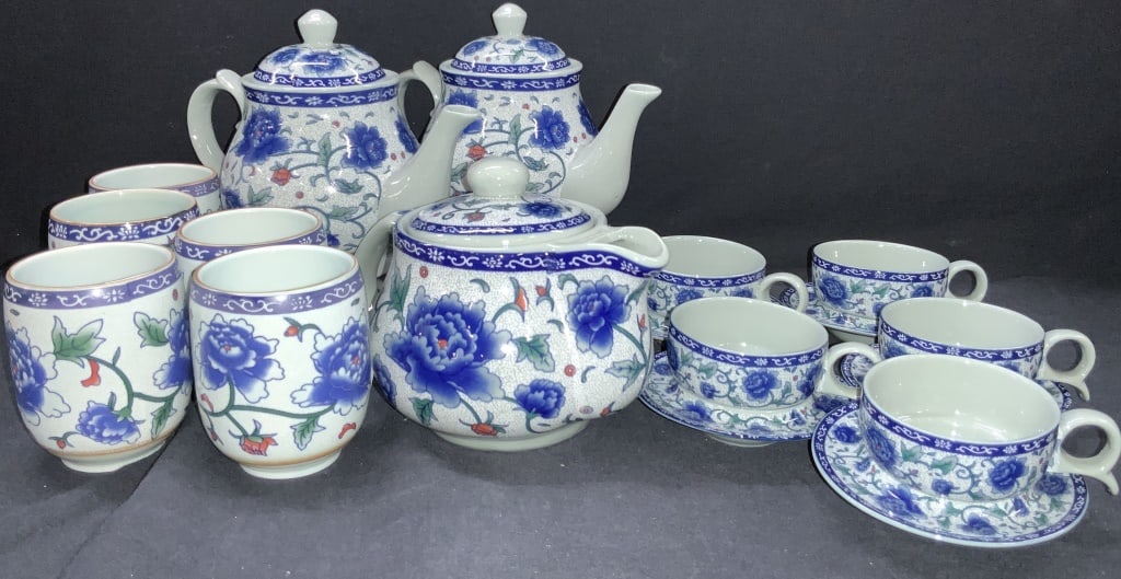 Set 18 Tian Ze Tao Stamped Asian Tea Set (1 of 12)