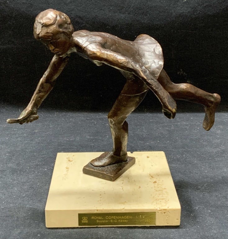 Royal Copenhagen Kelsey Bronze Athlete Sculpture (1 of 7)