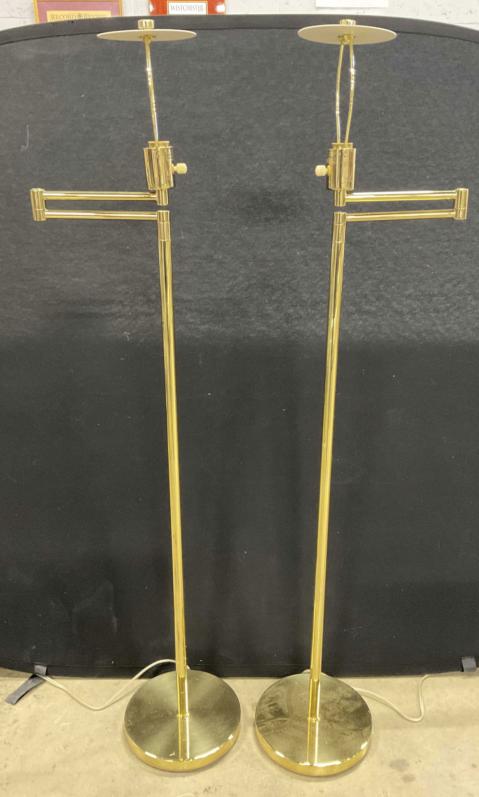 Vintage Pr Brass Swing Arm Lamps (1 of 7)