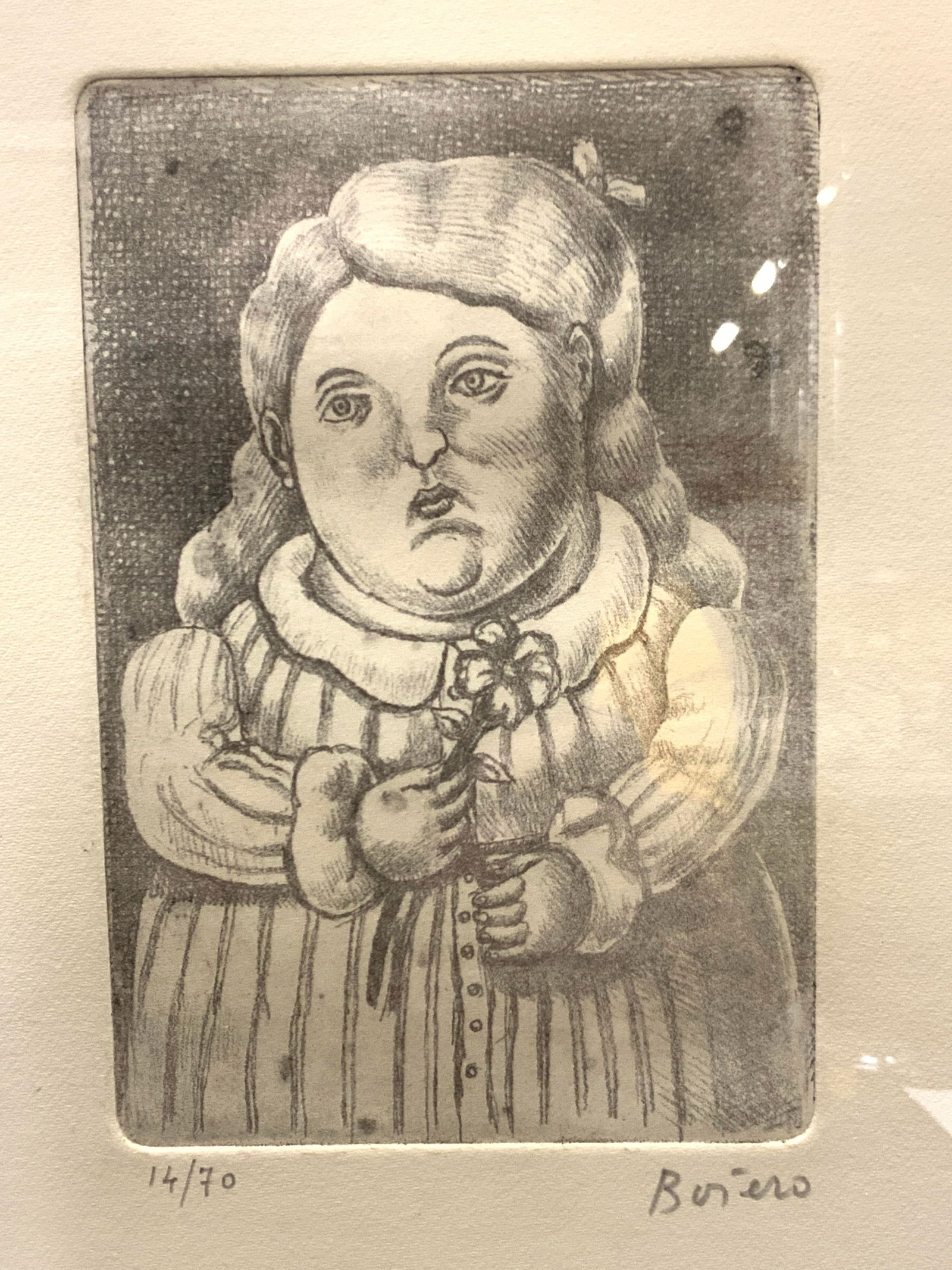 ATTR BOTERO Signed Figural Plate Etching (1 of 10)