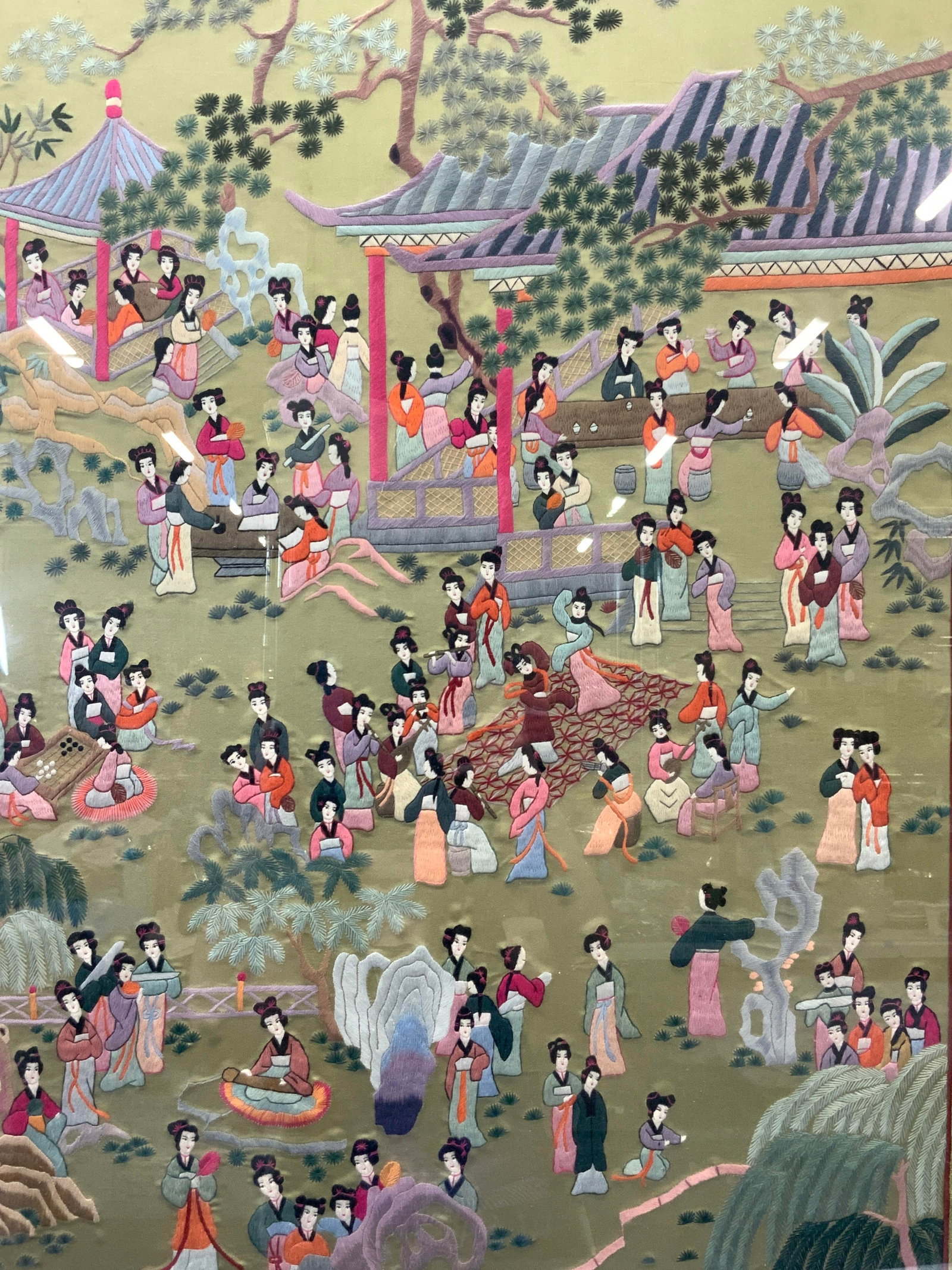 44 x 27 Inches Woven Silk Asian Textile Panel (1 of 11)