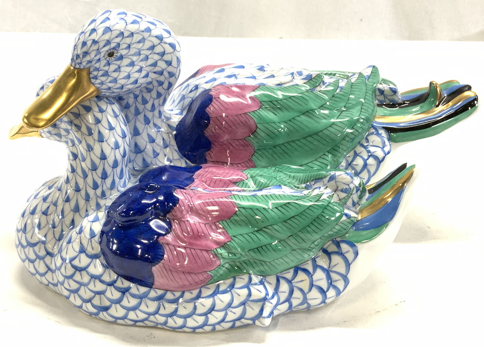 Herend Double Ducks 15035 in Fishnet Blue (1 of 8)