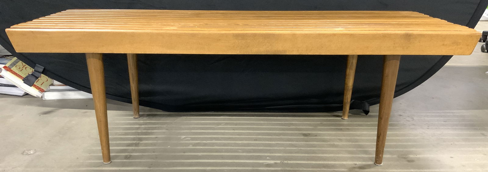 MCM Tapered Leg Wooden Bench YUGOSLAVIA (1 of 8)