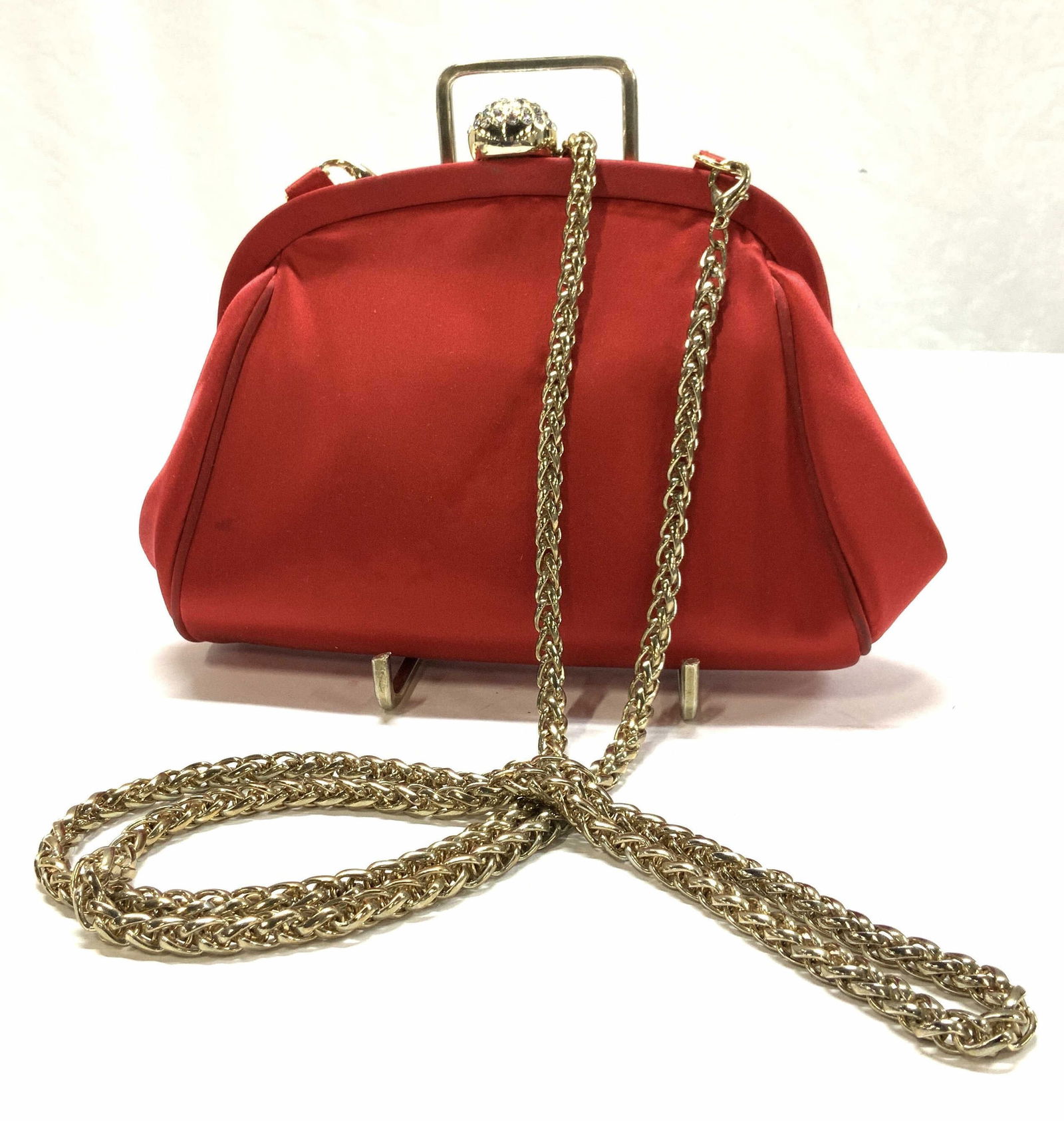 Red Silk INGE CHRISTOPHER Evening Bag (1 of 8)