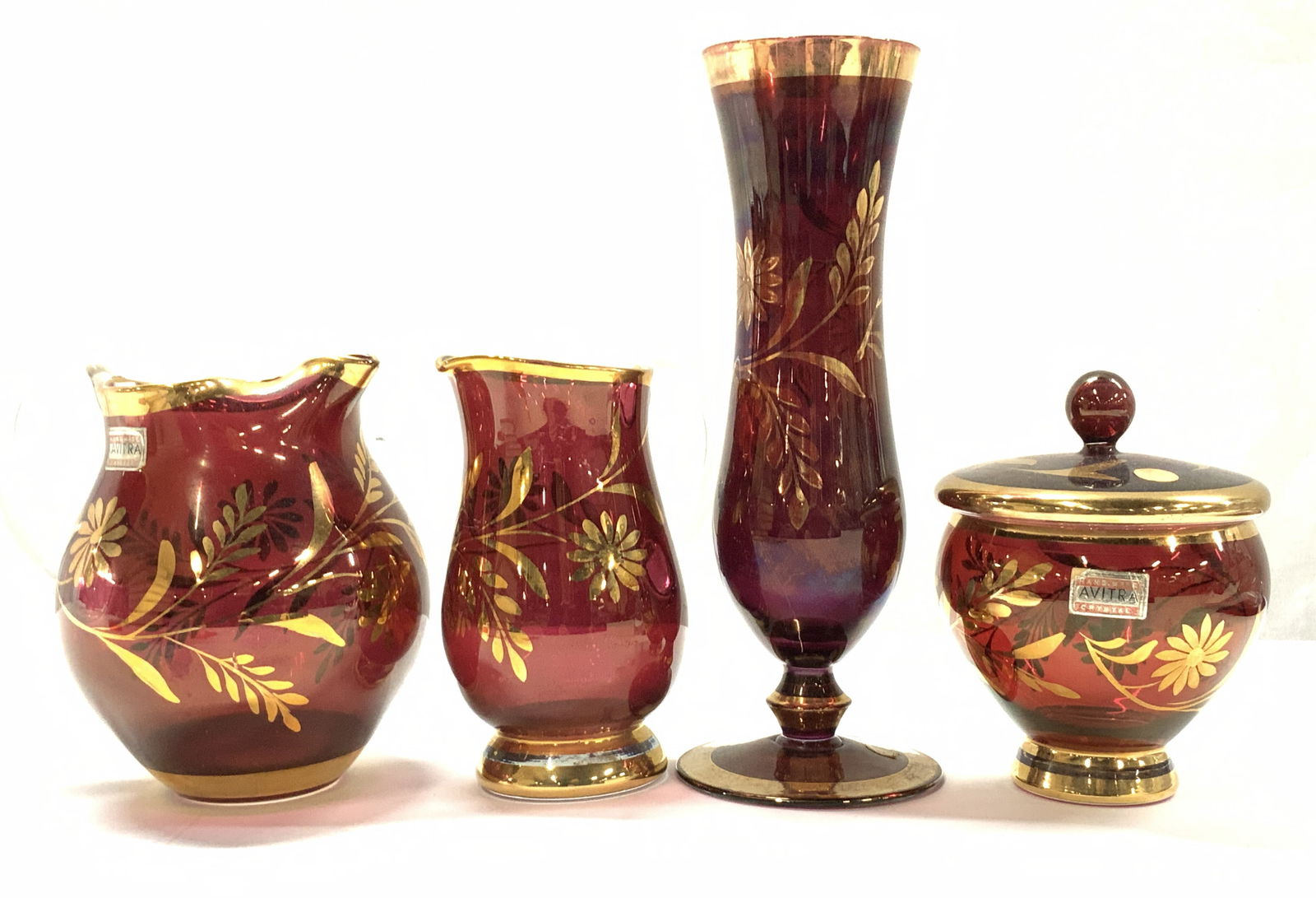 Avitra Bohemian Cranberry Crystal Tableware, 4 (1 of 8)