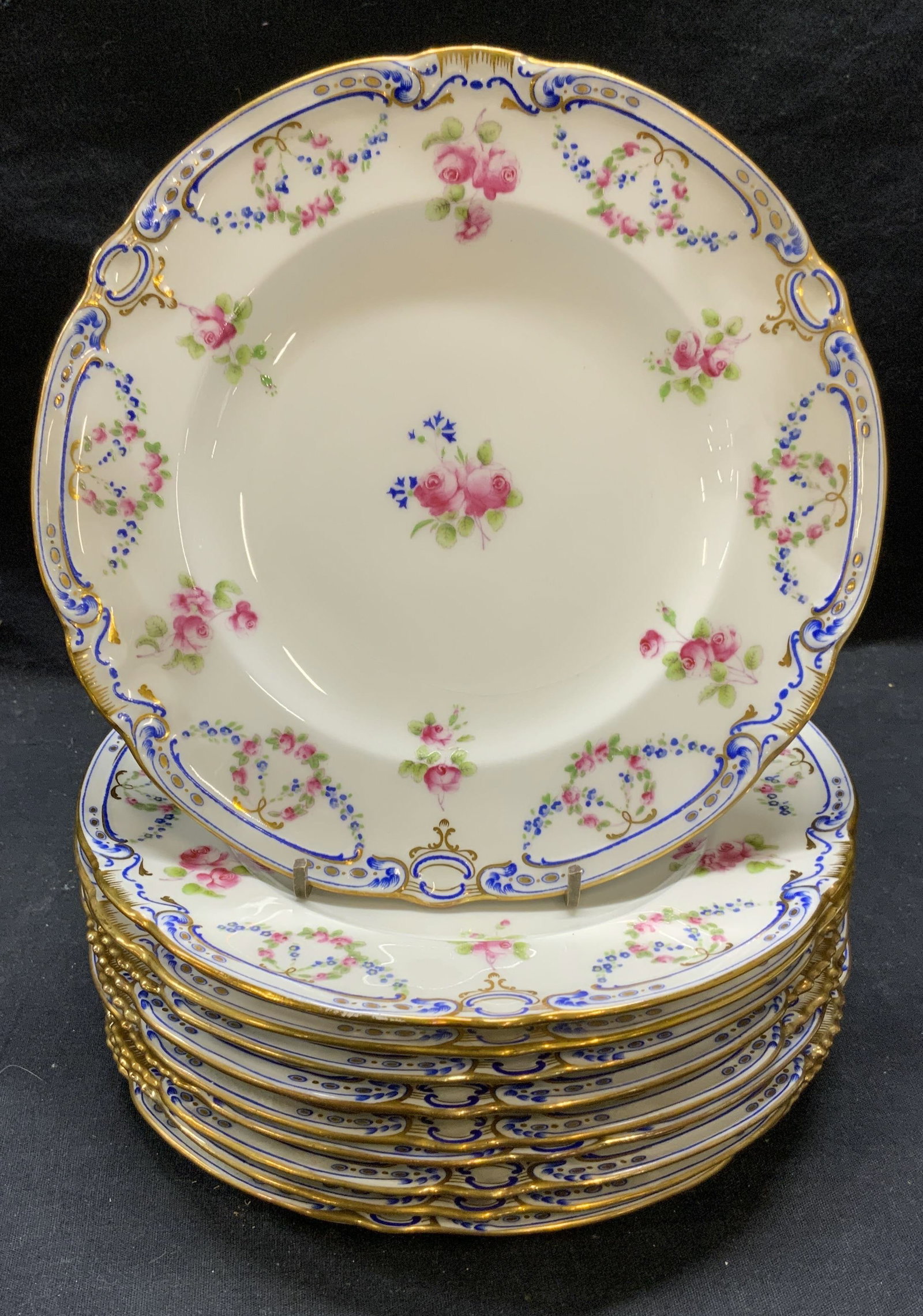 Set 10 Antique MINTONS Porcelain Plates (1 of 10)