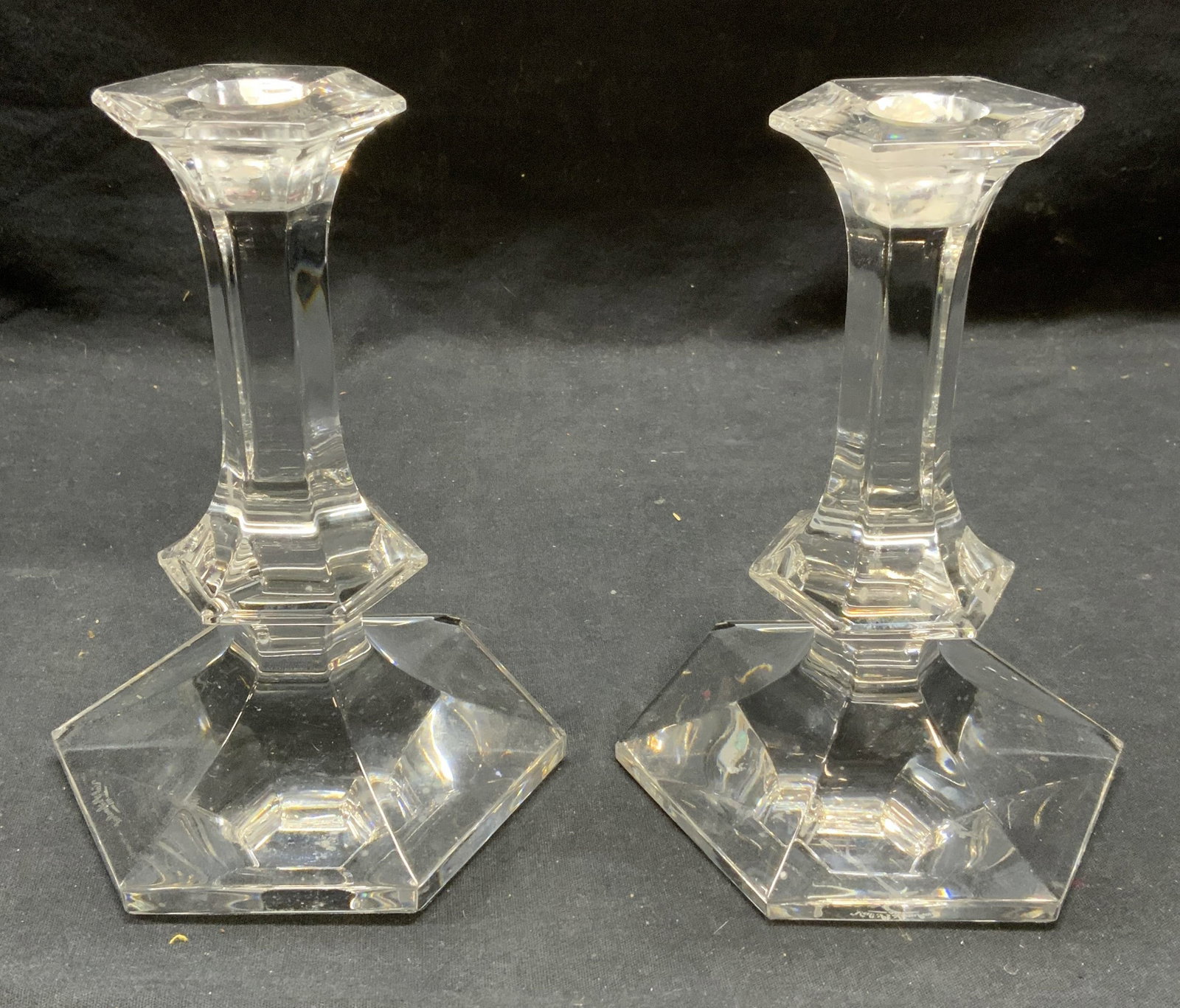 Pair Val St Lambert Crystal Candlesticks (1 of 6)