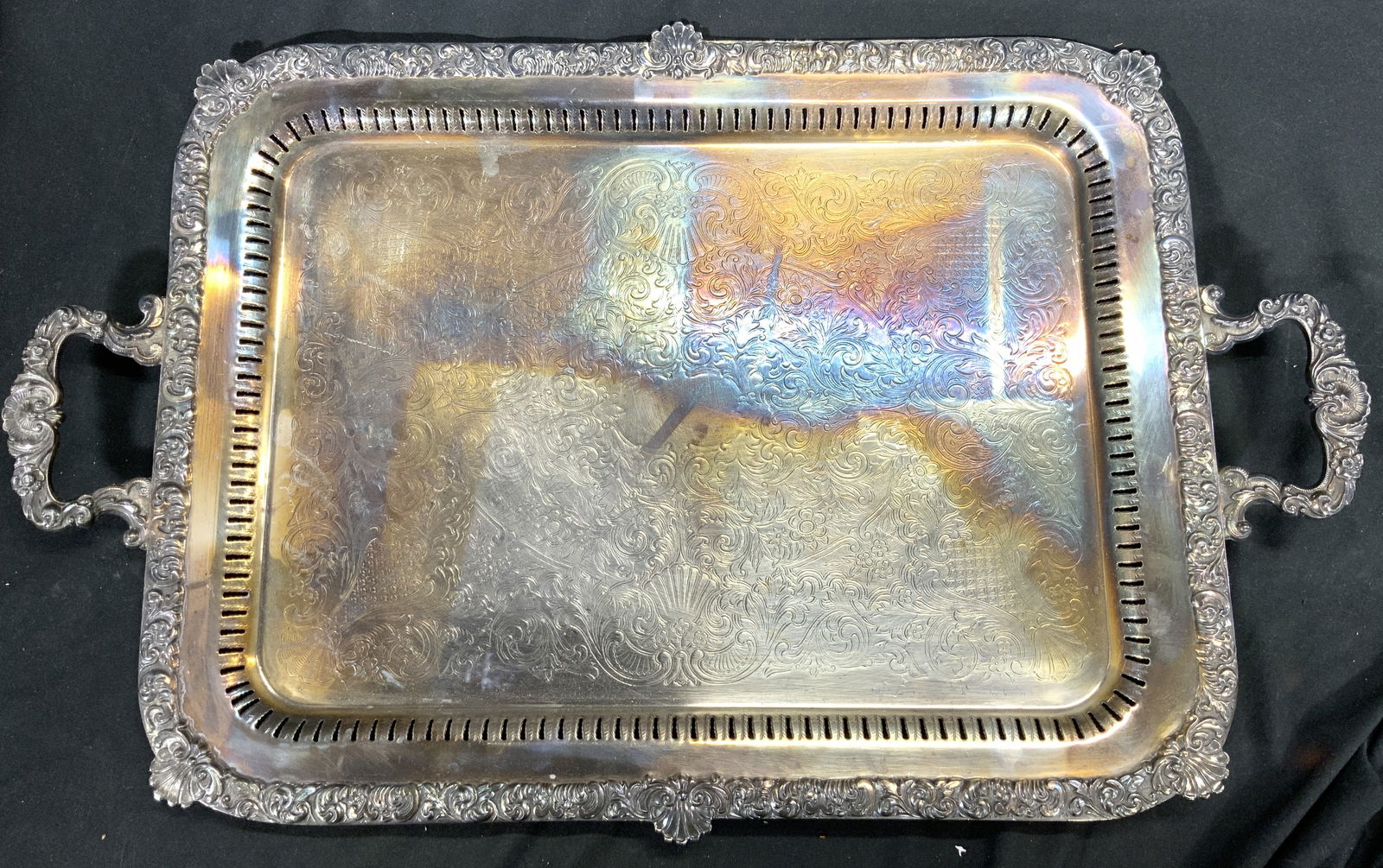 SHEFFIELD MARTIN Silverplate Victorian Platter XL (1 of 9)