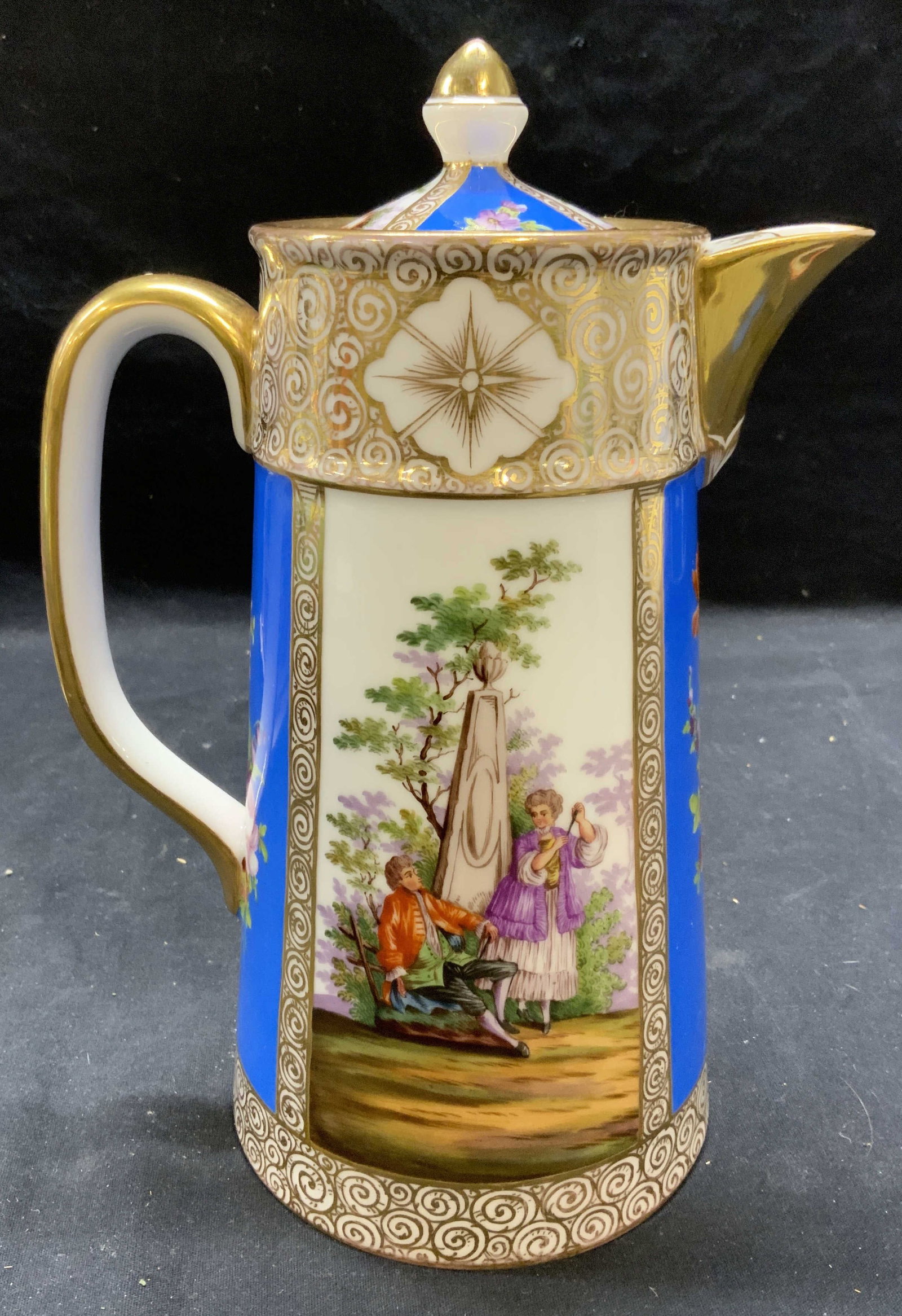 Antique Dresden Porcelain Figural Coffee Pot (1 of 6)