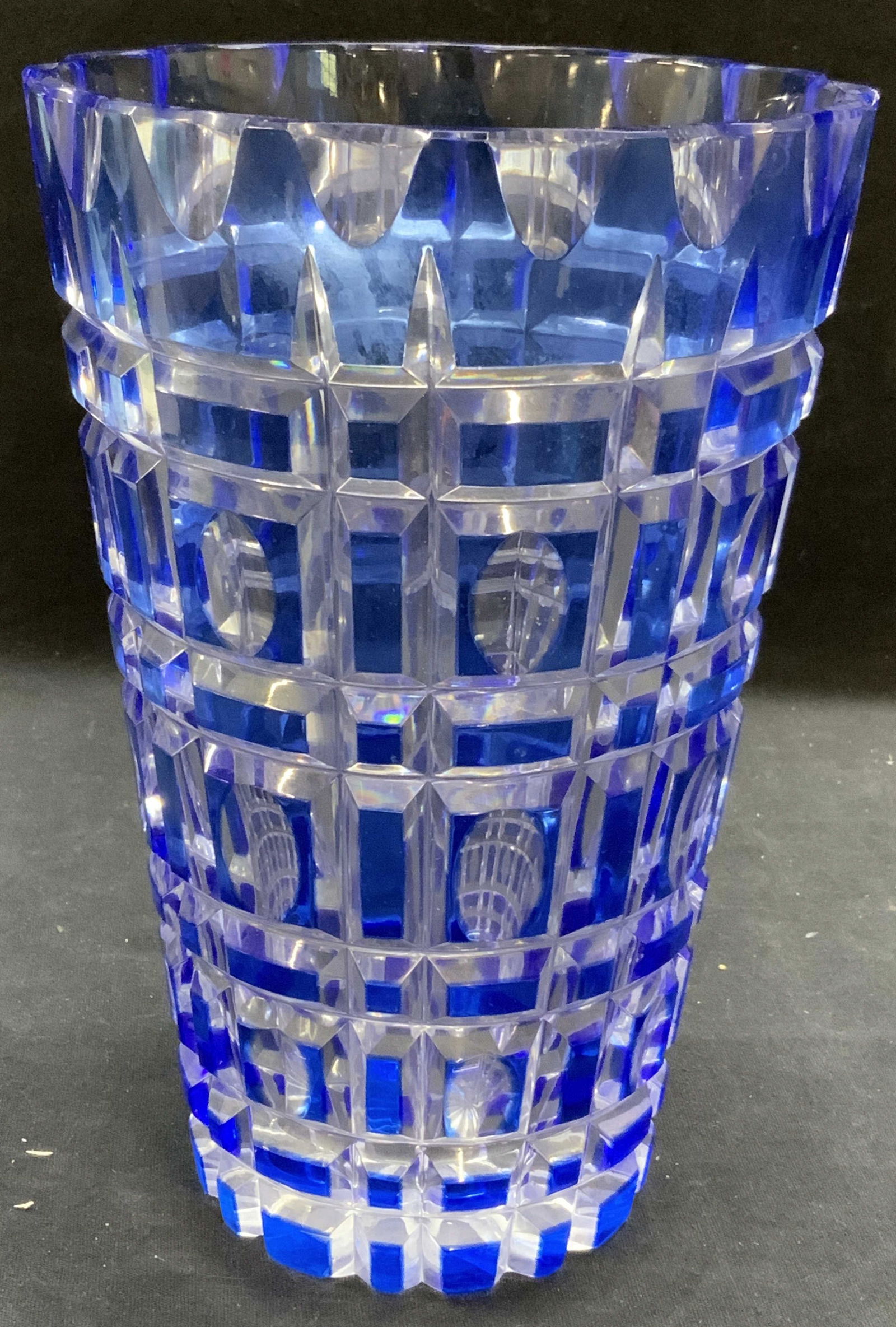 Blue to Clear Cut Crystal Vase (1 of 8)