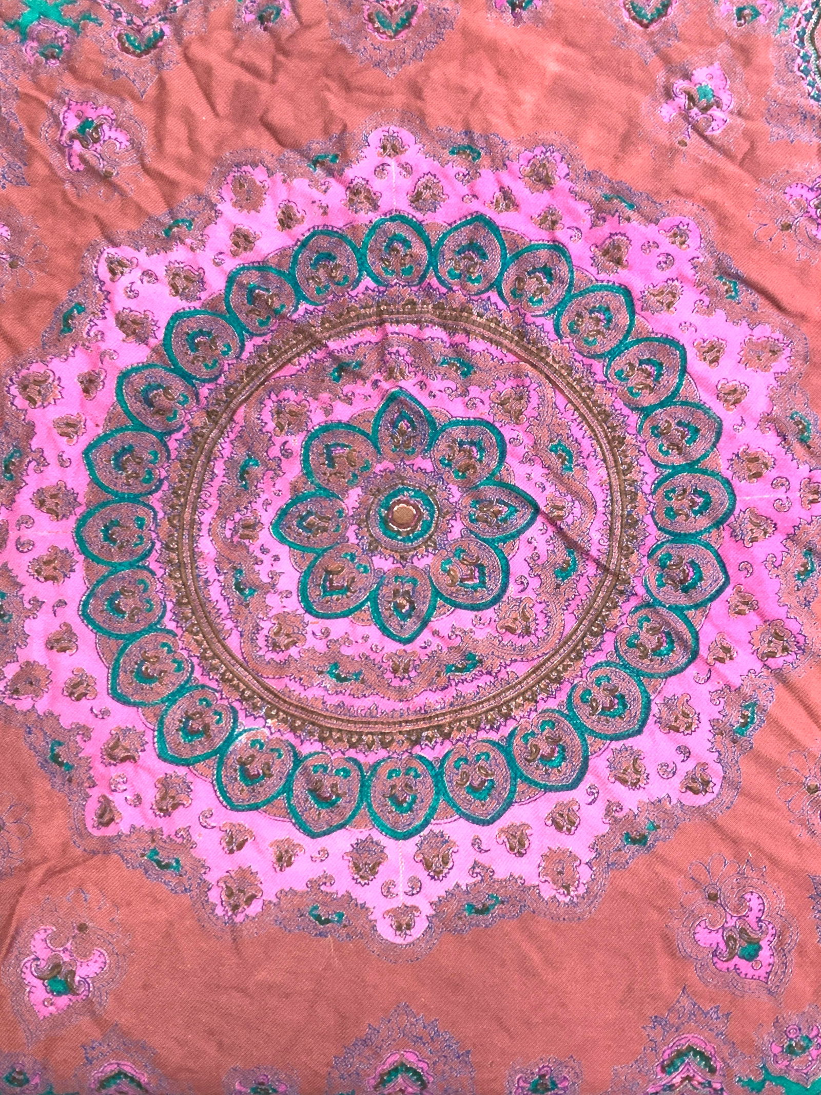 Paisley Rayon Indian Wrap w Tassel Trim, India (1 of 8)