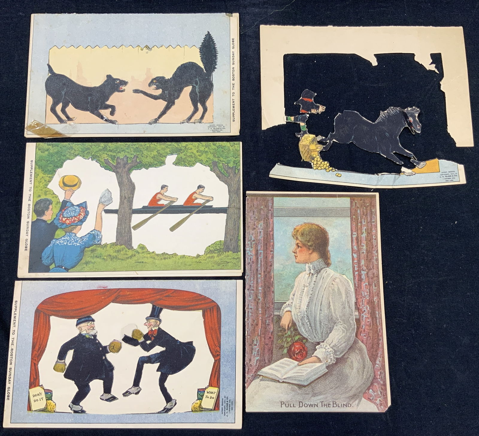 4 Antique 1906-7 NewsPaper Cut Outs (1 of 12)