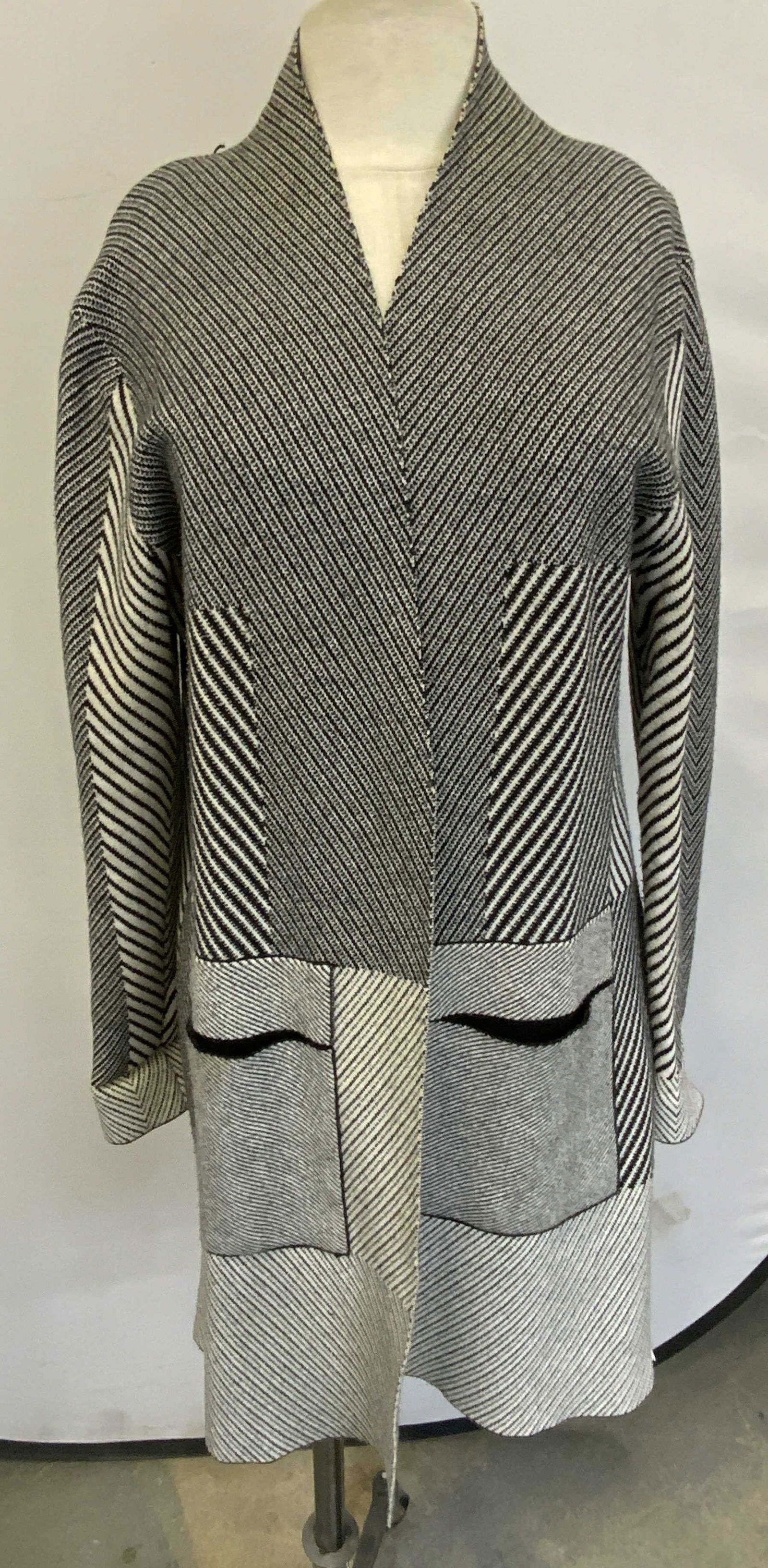 Sioni Striped Cotton Blend Cardigan Coat (1 of 7)