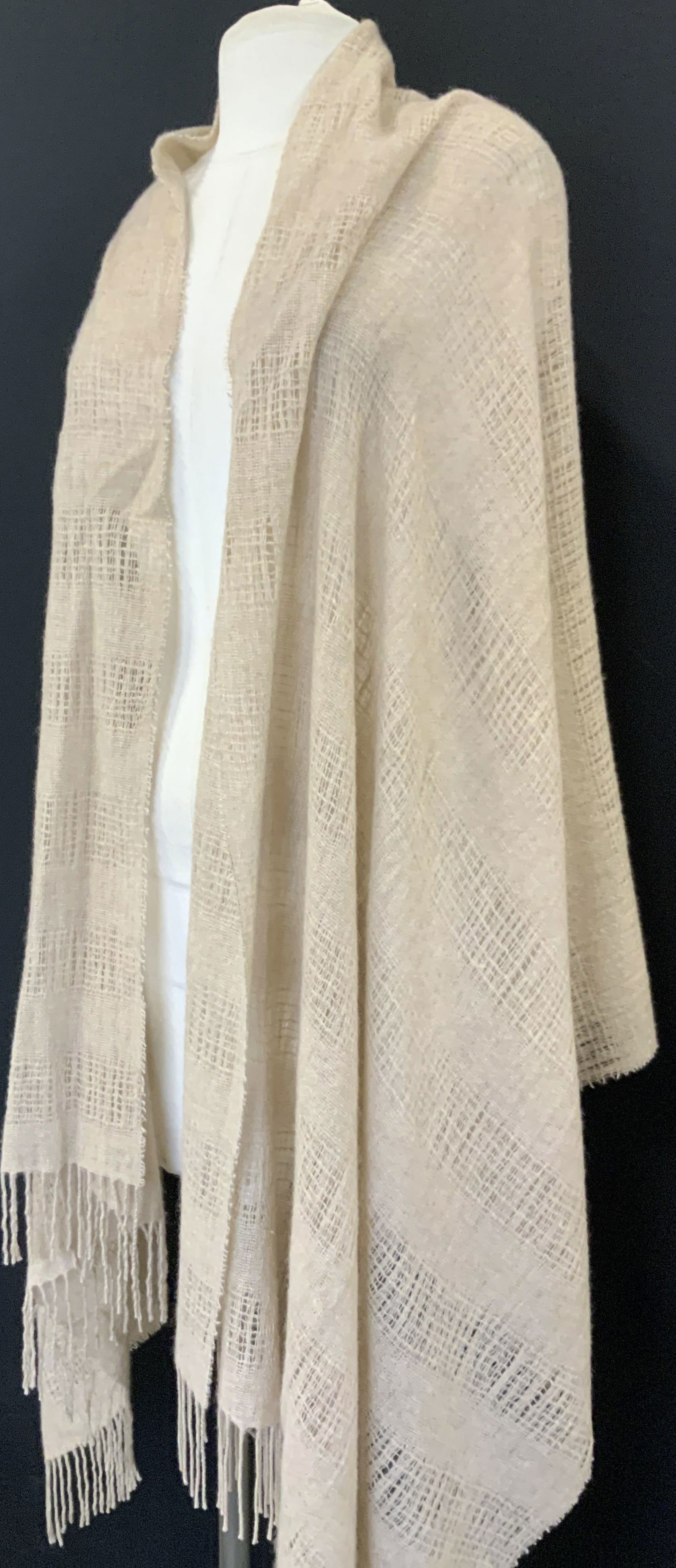 Cashmere Wool Blend Knit Shawl (1 of 6)