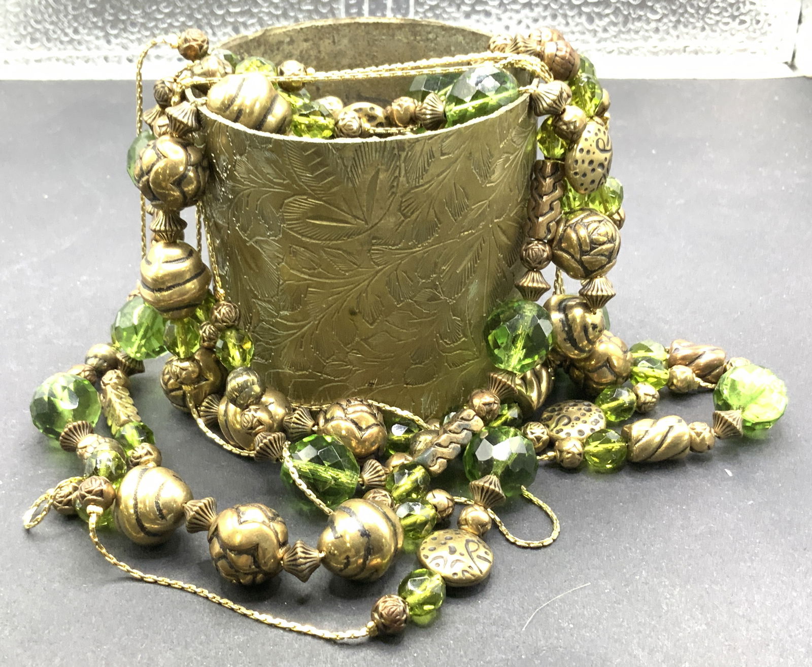Dabby Reid Beaded Rope Necklace, Brass Bangle (1 of 10)