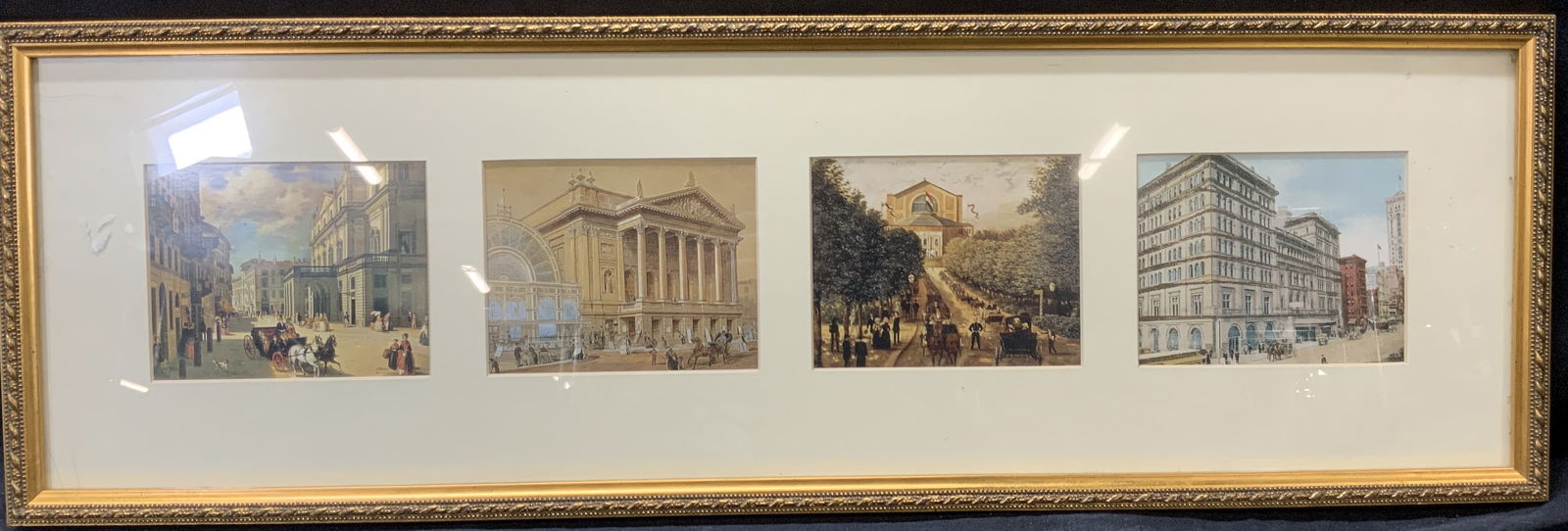 Four Panel Lithograph Of Theaters & Opera Houses (1 of 8)