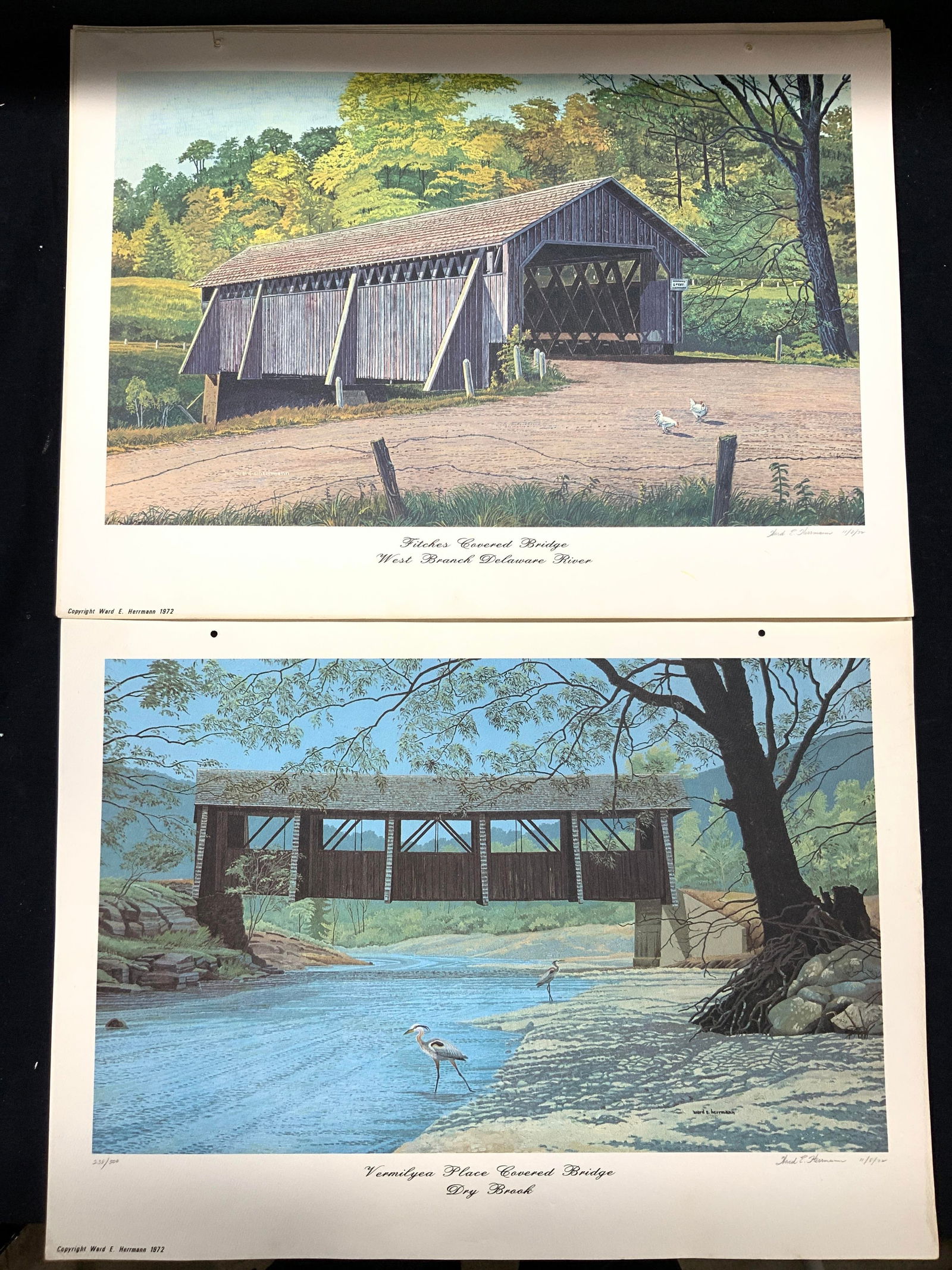 27 Ward E Herman Lithos, Colored, Signed & More (1 of 17)