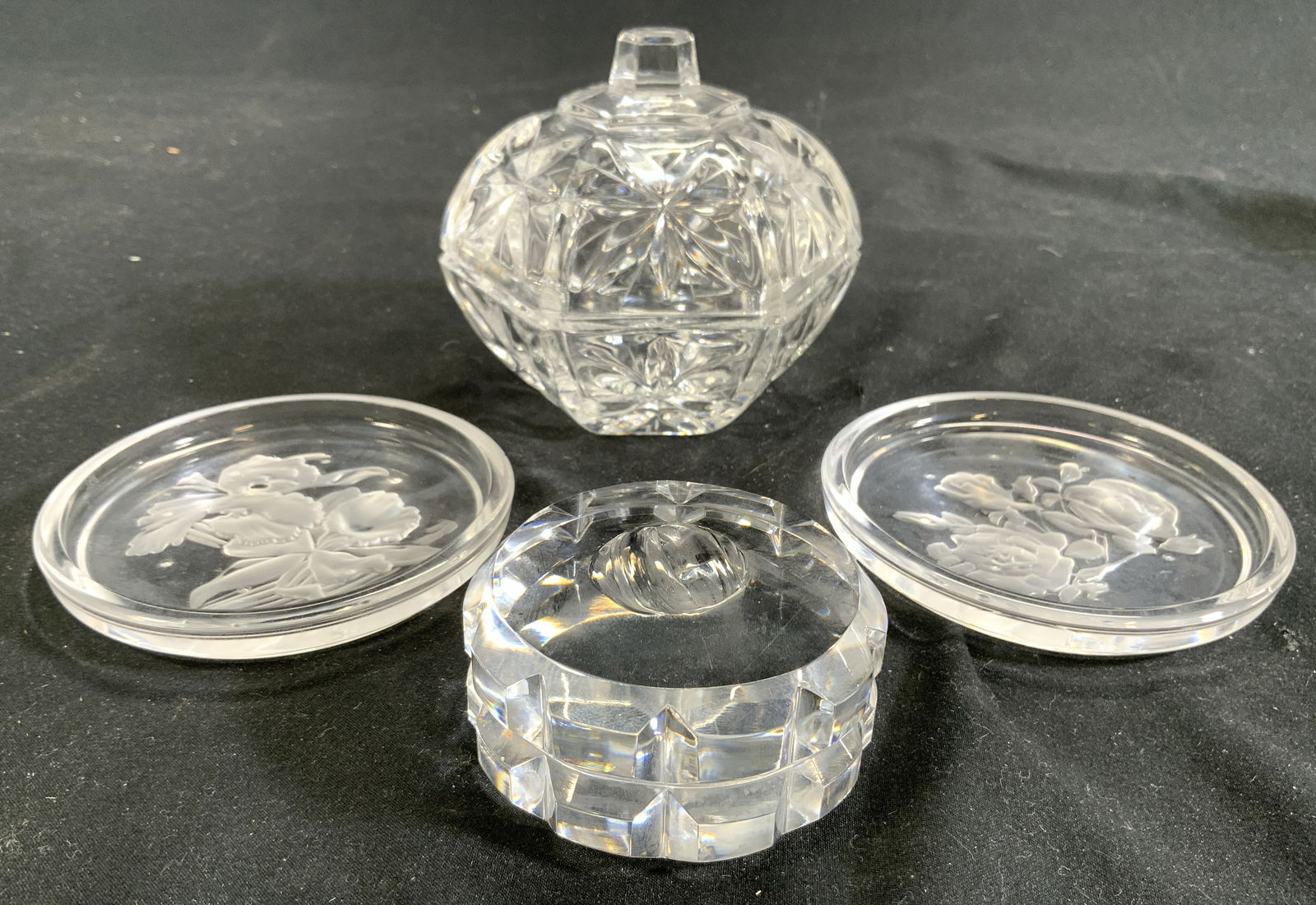 Lot 4 Cut Crystal & Glass Tabletop (1 of 6)