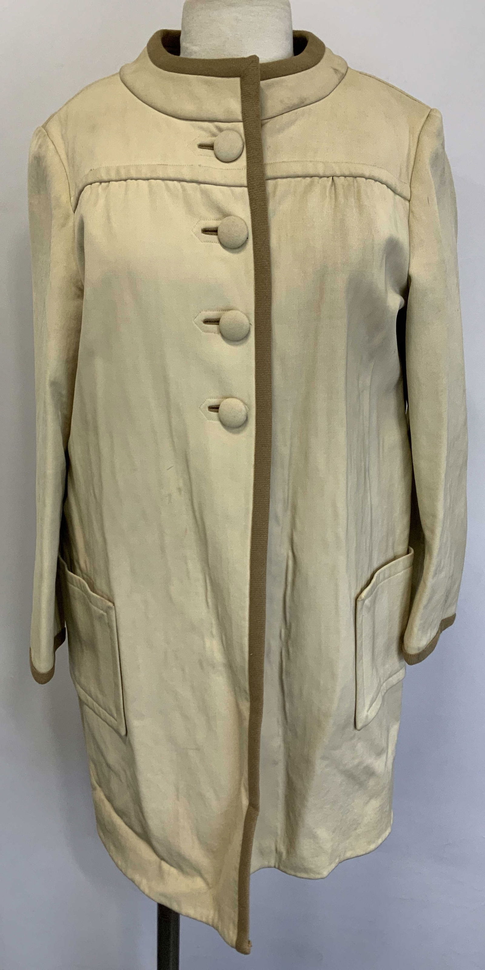 Vintage Beige Cotton Coat (1 of 6)