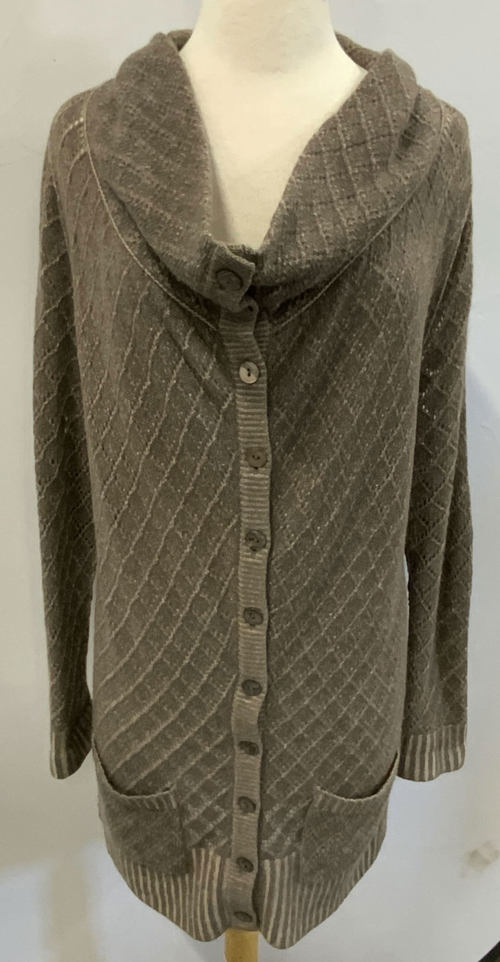 Brown Knit Cardigan Sweater (1 of 6)