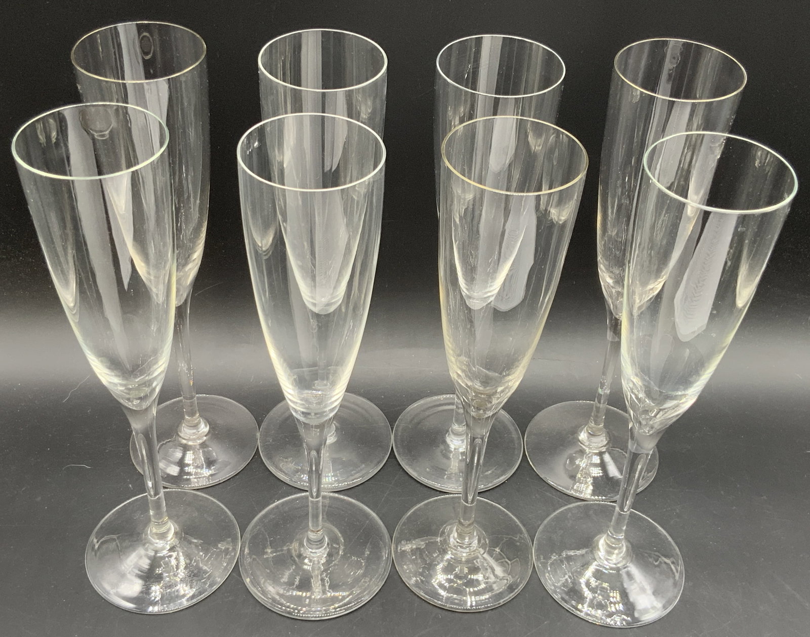 Set 8 Crystal Champagne Flutes, Stemware (1 of 7)