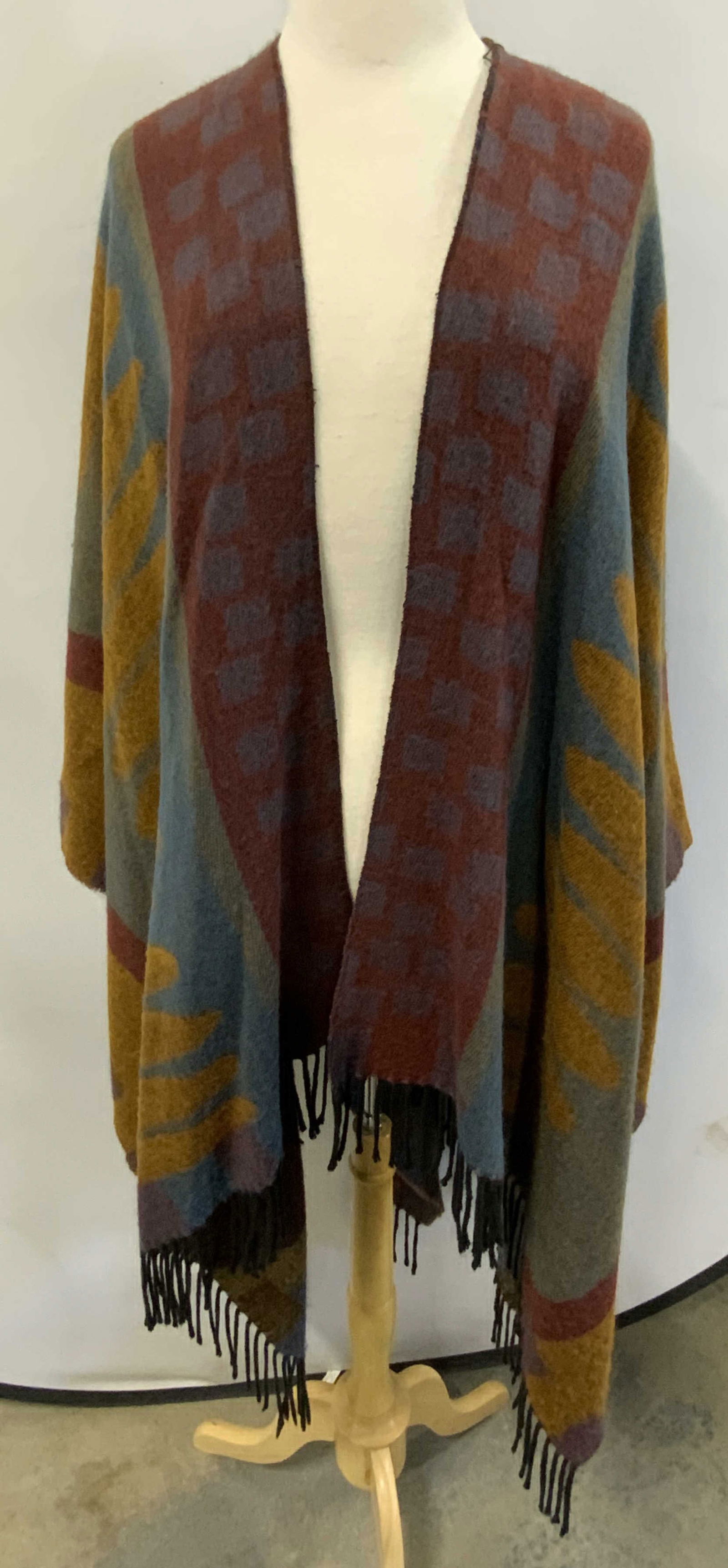 Multi Color Patterned Knit Shawl (1 of 6)
