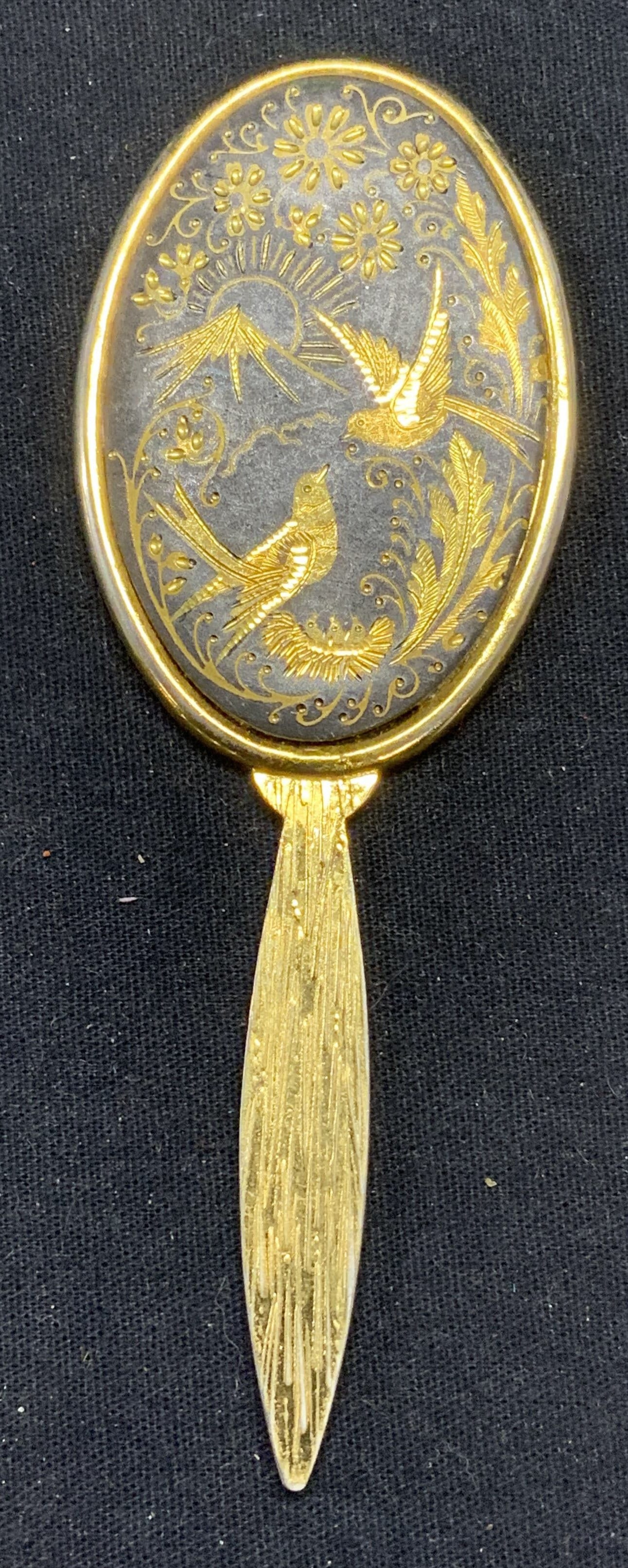 Gold Tone Bird Hand Held Mirror (1 of 6)