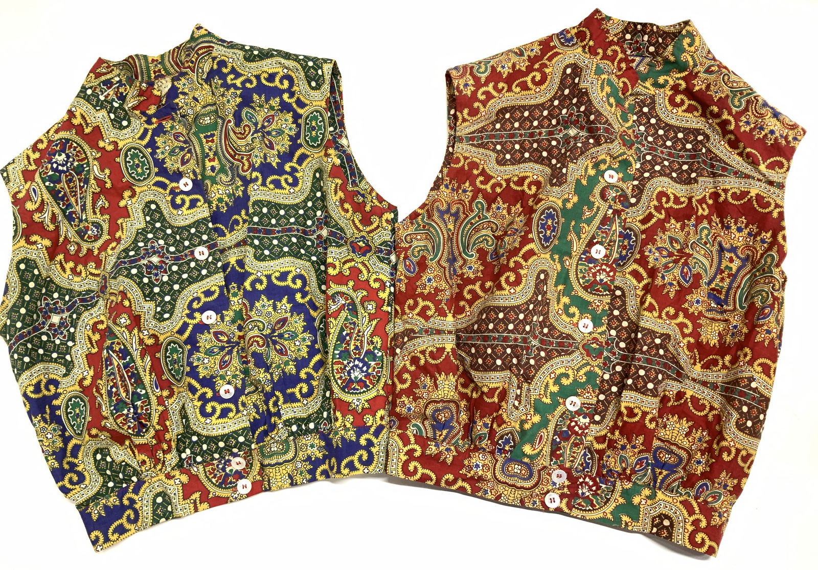 Lot 2 Indian Print Cotton Sleeveless Vest Tops (1 of 6)