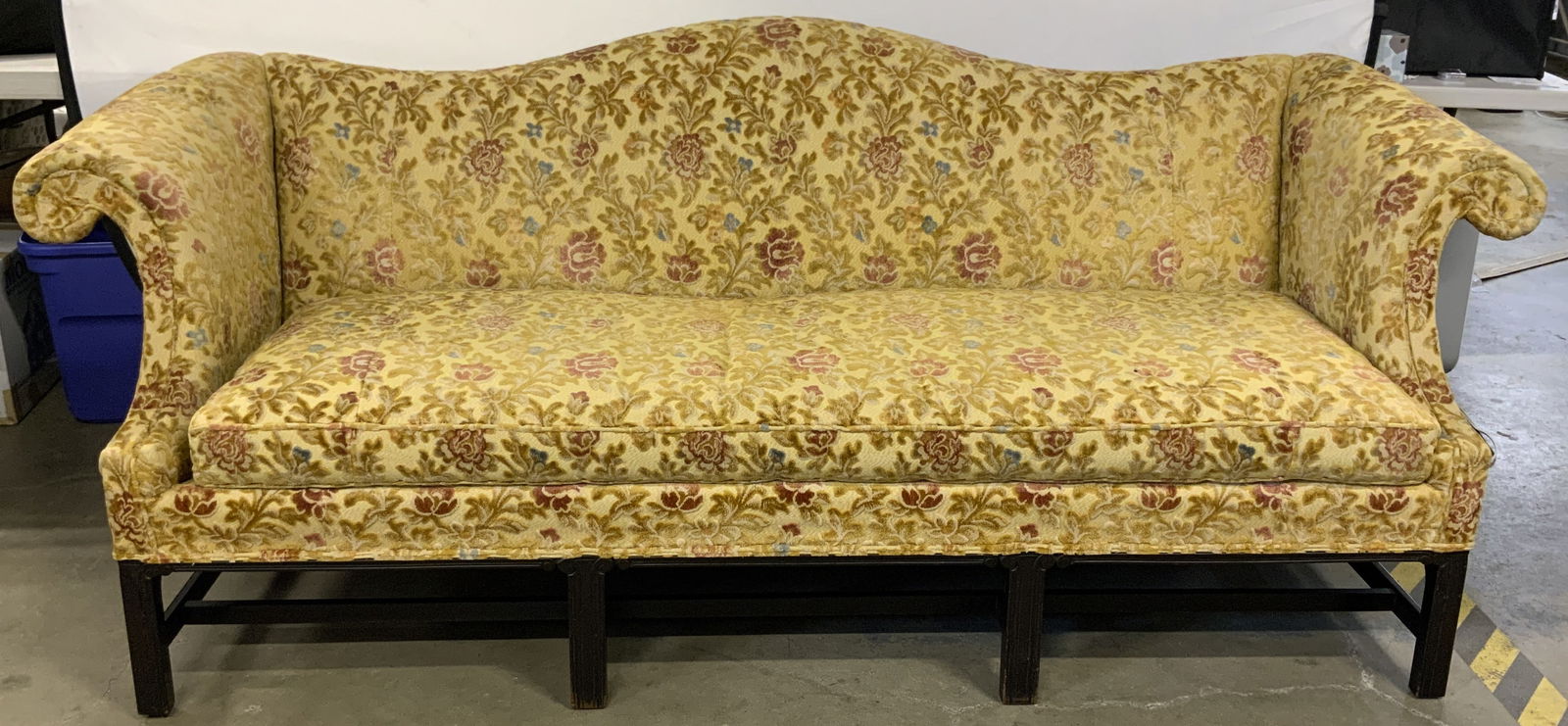Yellow Floral Upholstered Couch (1 of 6)