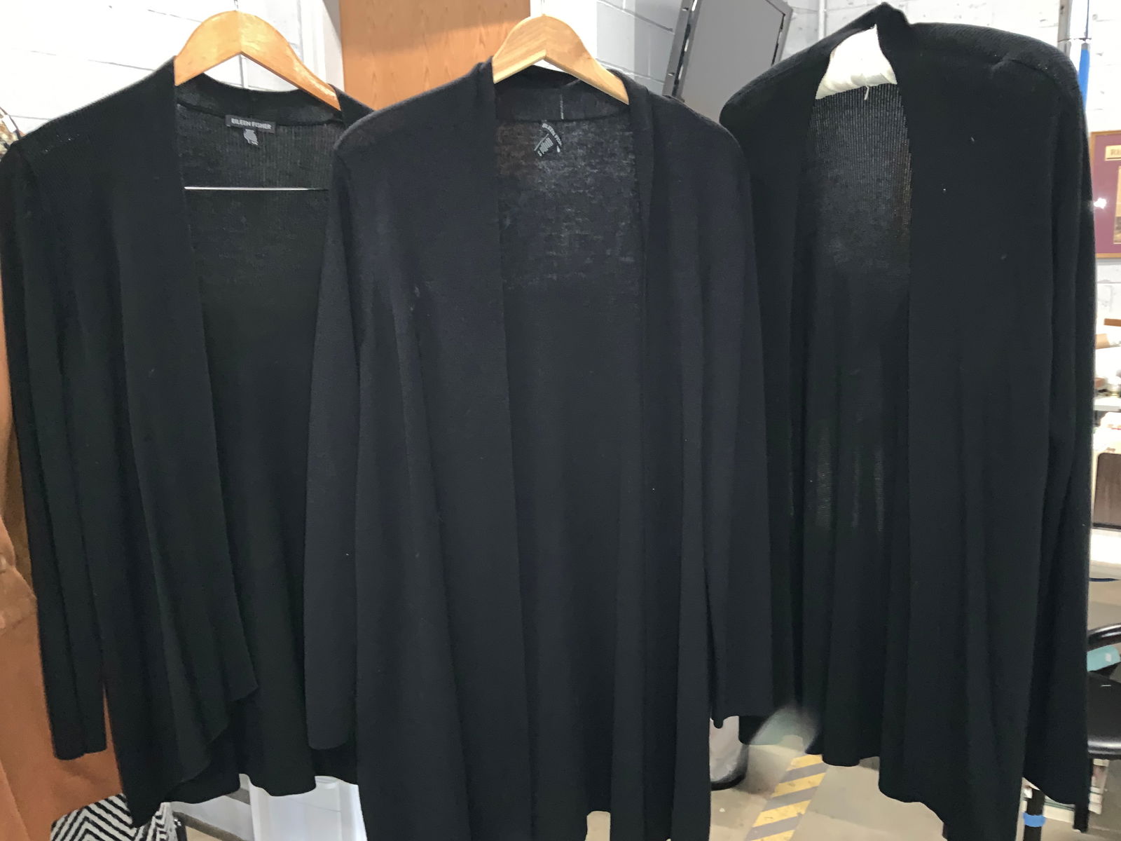 EILEEN FISHER Long Black Cardigan Jackets , 3 (1 of 7)