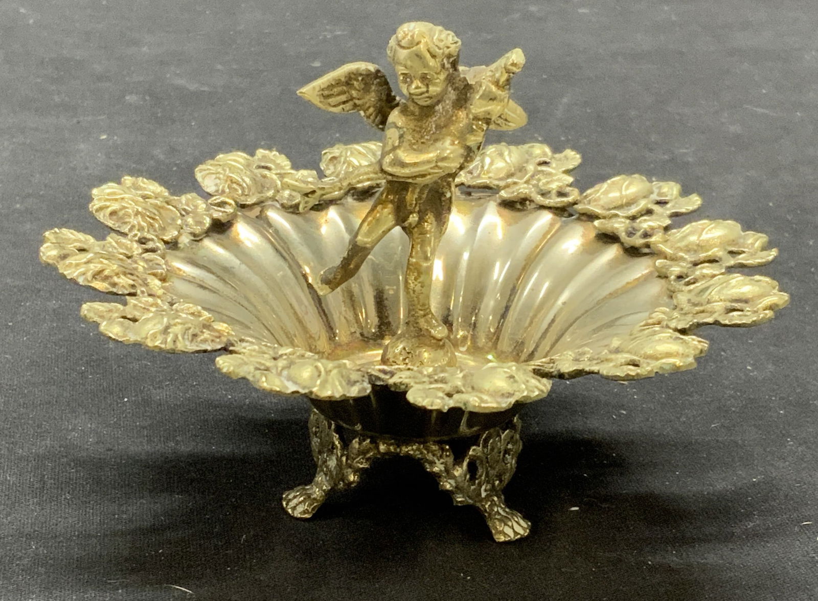 Vintage Silver Plated Cherub Figural Trinket Dish (1 of 6)