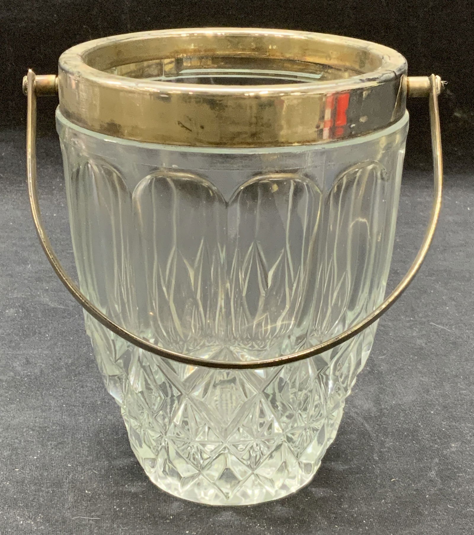 Vintage Silver Plate Cut Glass Ice Bucket (1 of 6)
