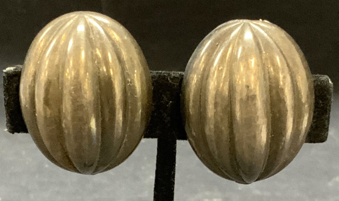 Sterling Silver Sculptural Clip On Earrings (1 of 6)