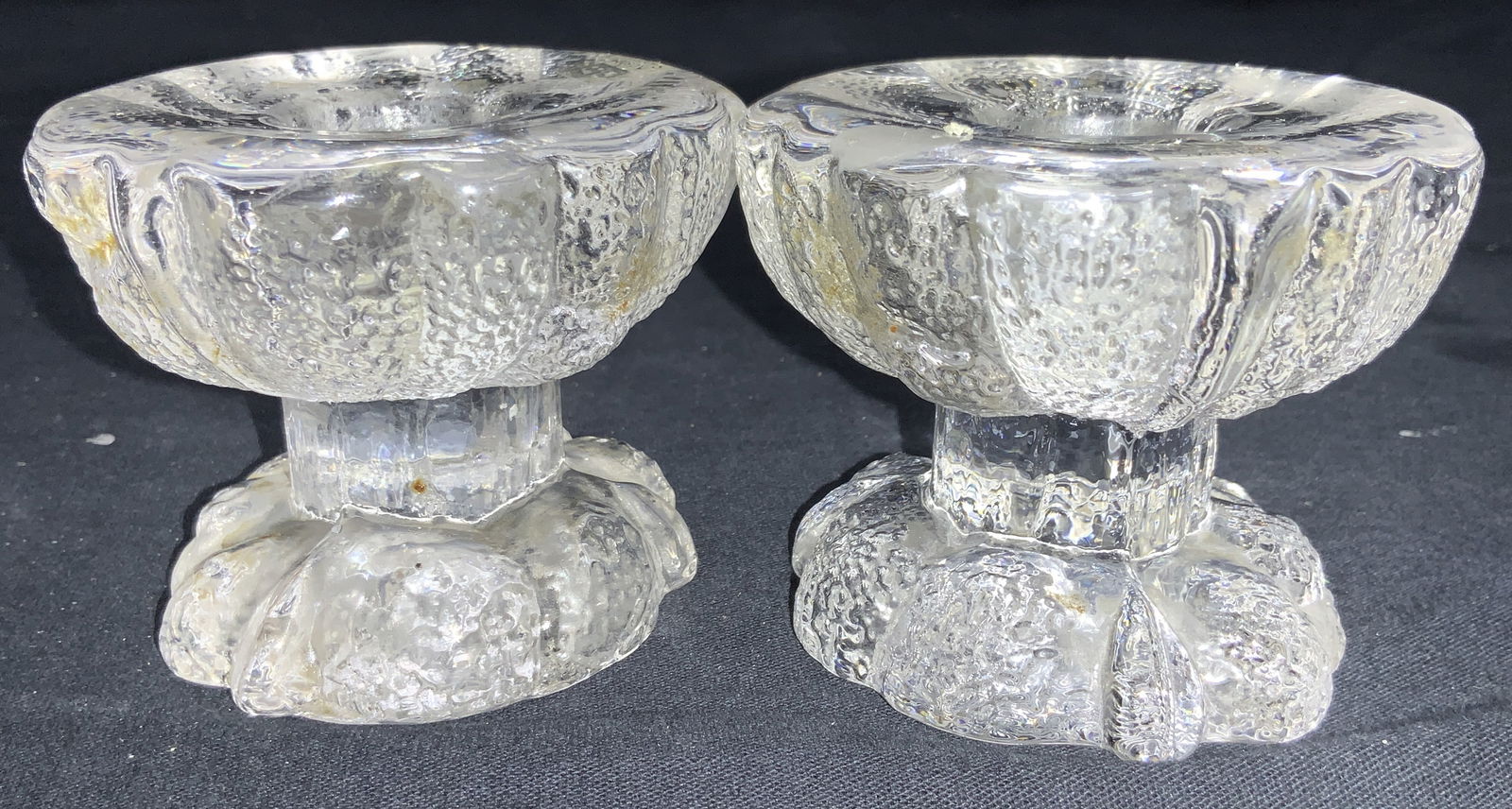 Pr KOSTA Clear Crystal Candle Holders, Sweden (1 of 9)