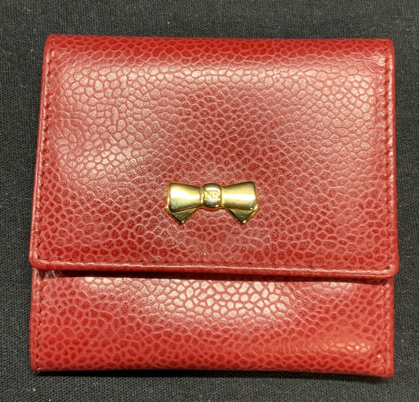 Nina RICCI Red Leather Coin Purse Spain (1 of 6)
