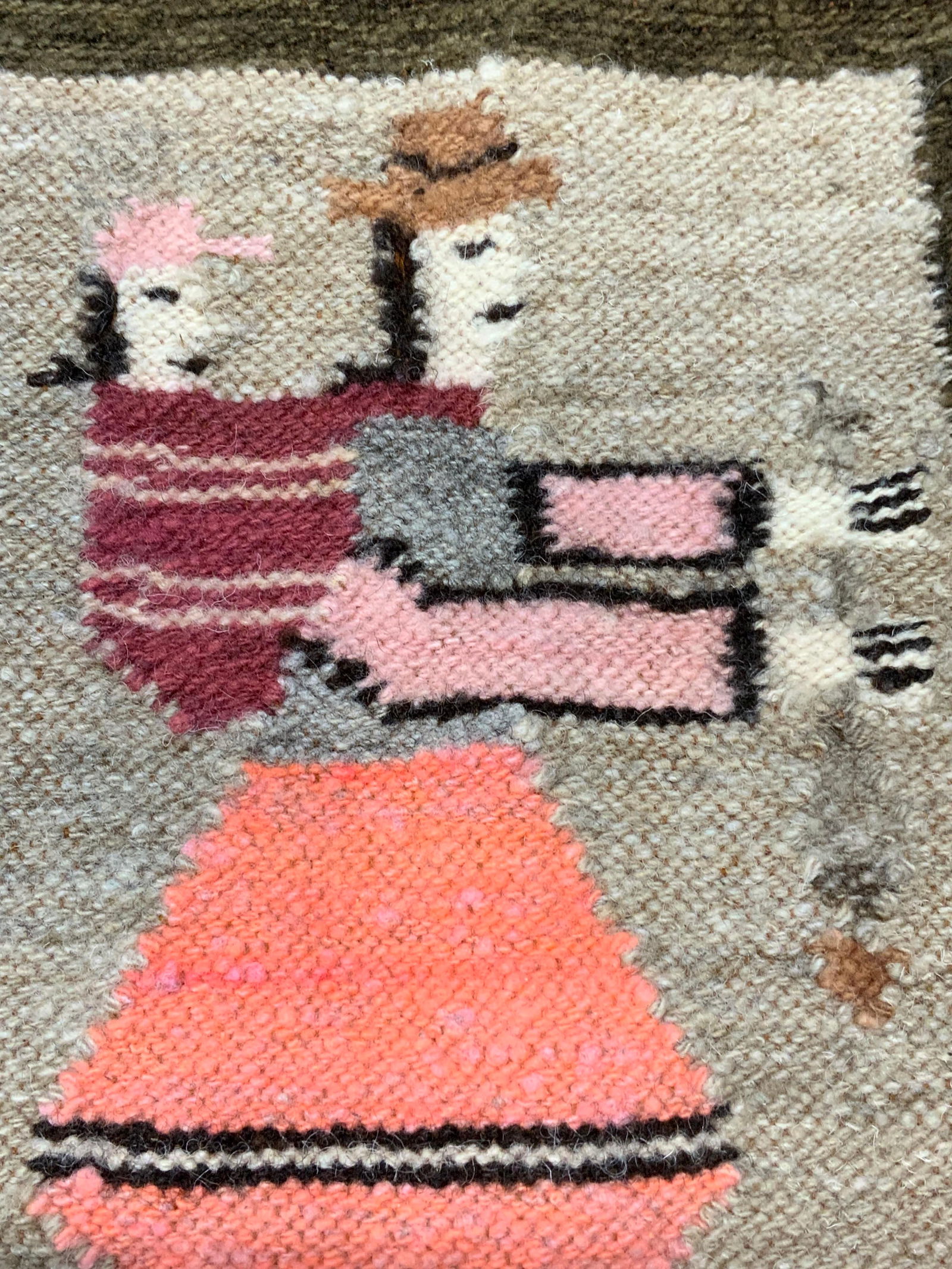 Hand knit Wool Mother & Child Tapestry (1 of 6)