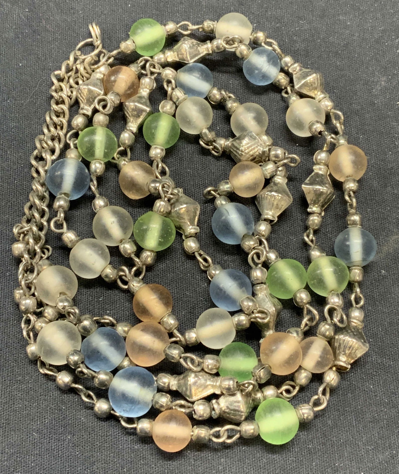 Art Glass Beaded Double Strand Necklace (1 of 6)