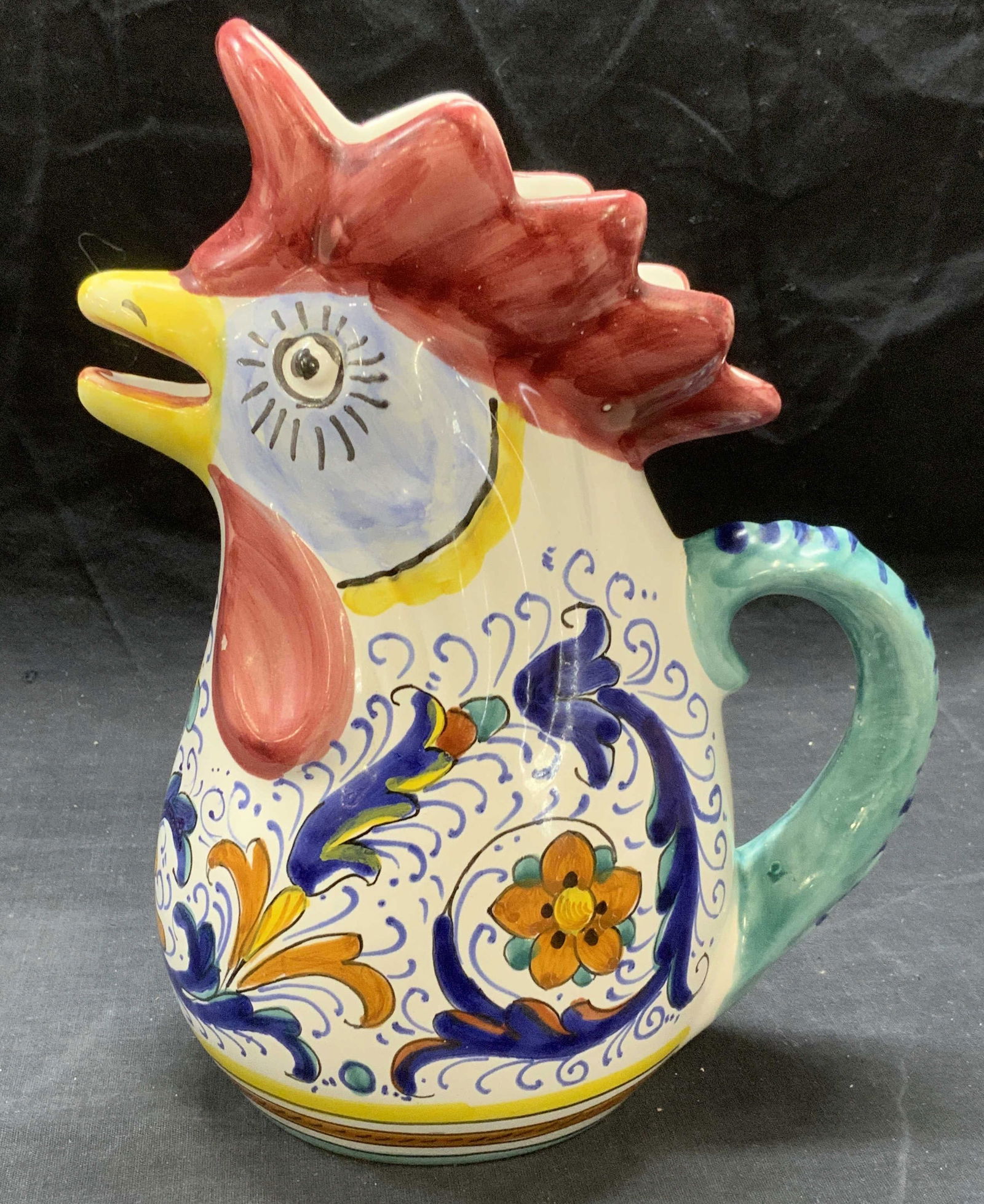DERUTA Ceramic Majolica Chicken Pitcher Italy (1 of 7)