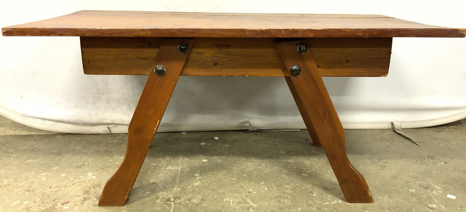 Vintage Wooden Coffee Table W Splayed Legs (1 of 7)