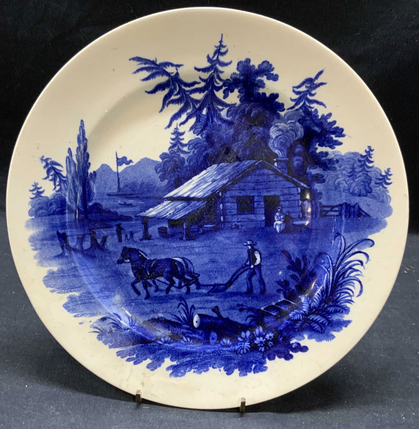 Antique CAULDON Colombian Star Ceramic Plate (1 of 6)