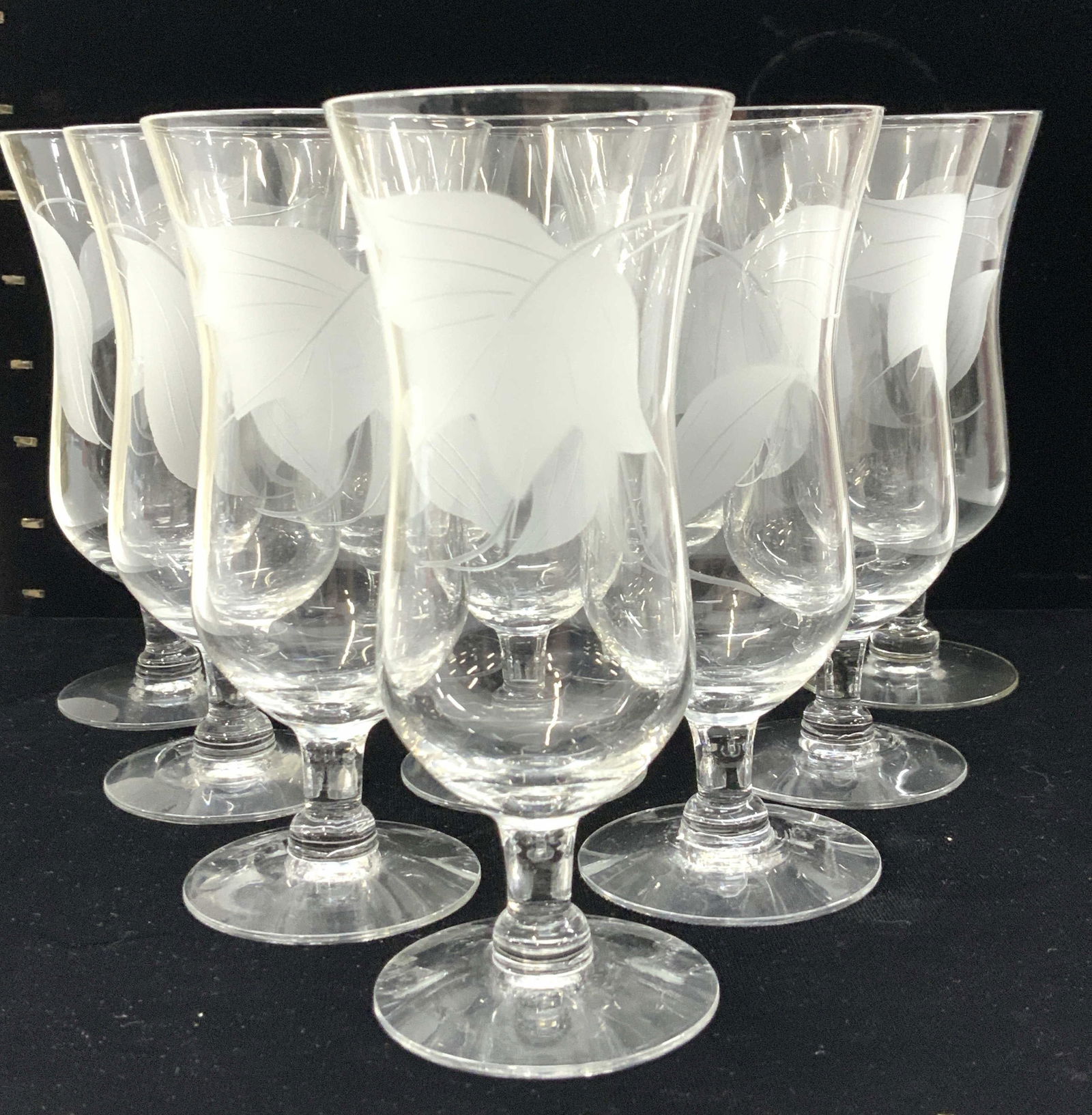 Set 10 Frosted Leaf Design Glassware (1 of 6)