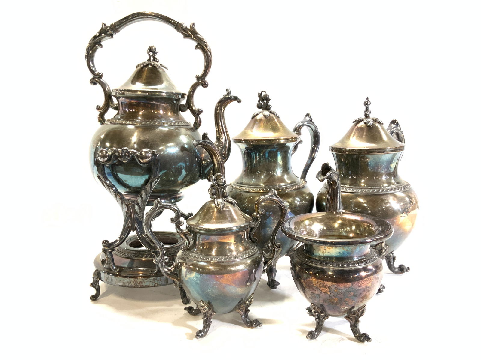 Silver Plate Tea & Coffee Set 6, Hallmarked (1 of 11)