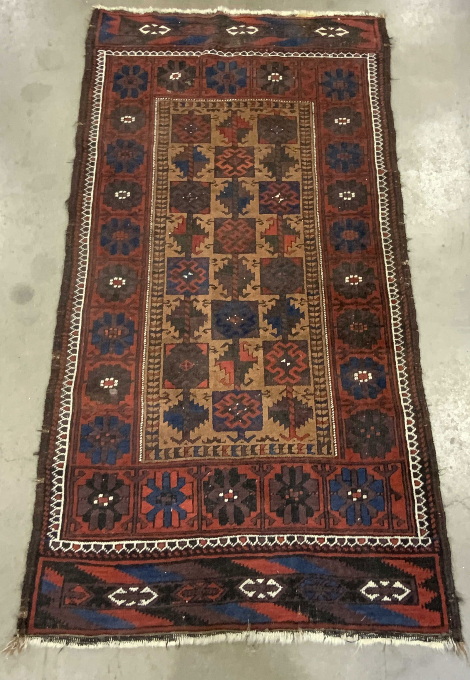 Vintage Handmade Persian Fringe Trim Area Rug (1 of 12)